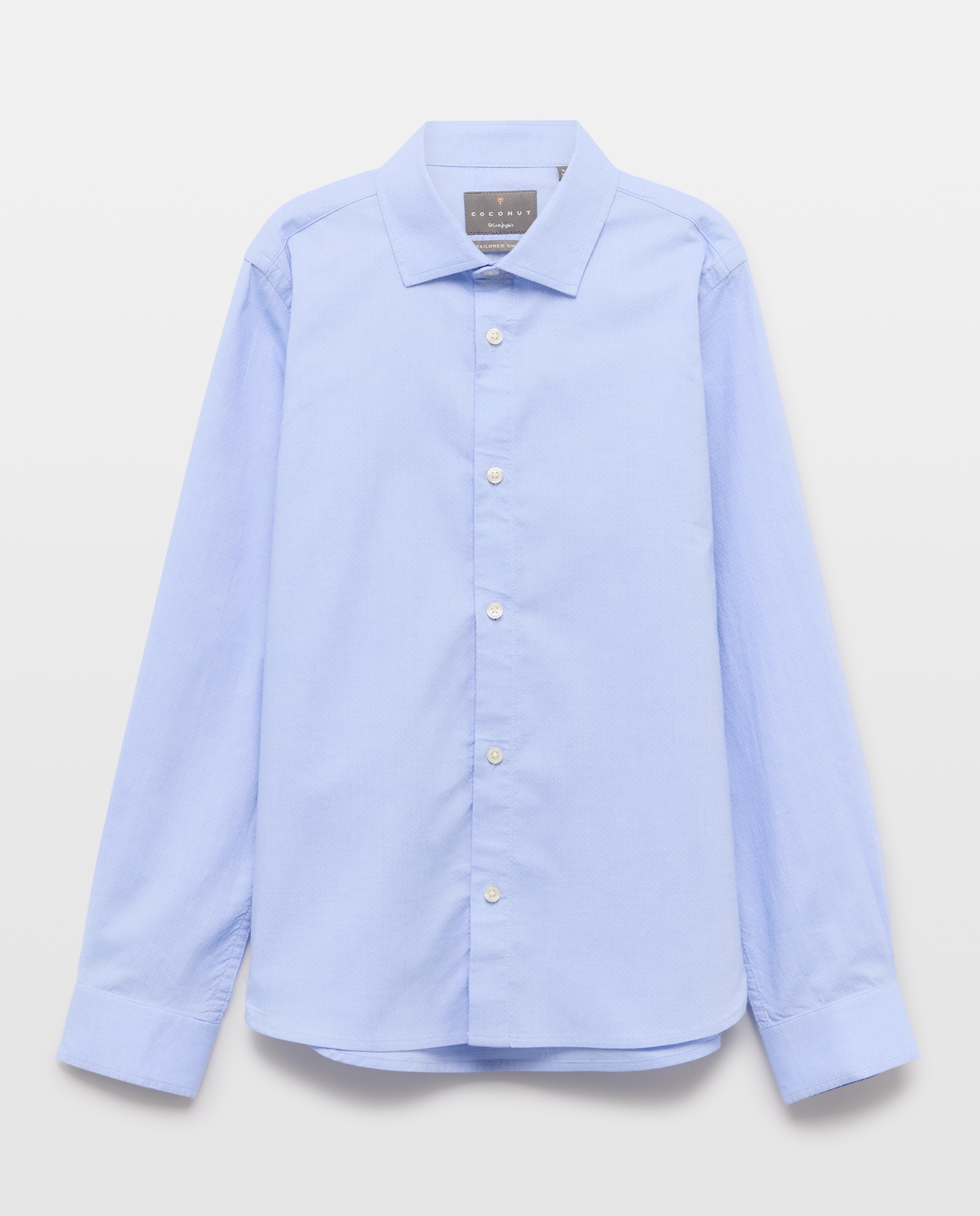 Camisa Clássica de Estrutura Lisa Coconut El Corte Inglés 410 Azul Claro-5