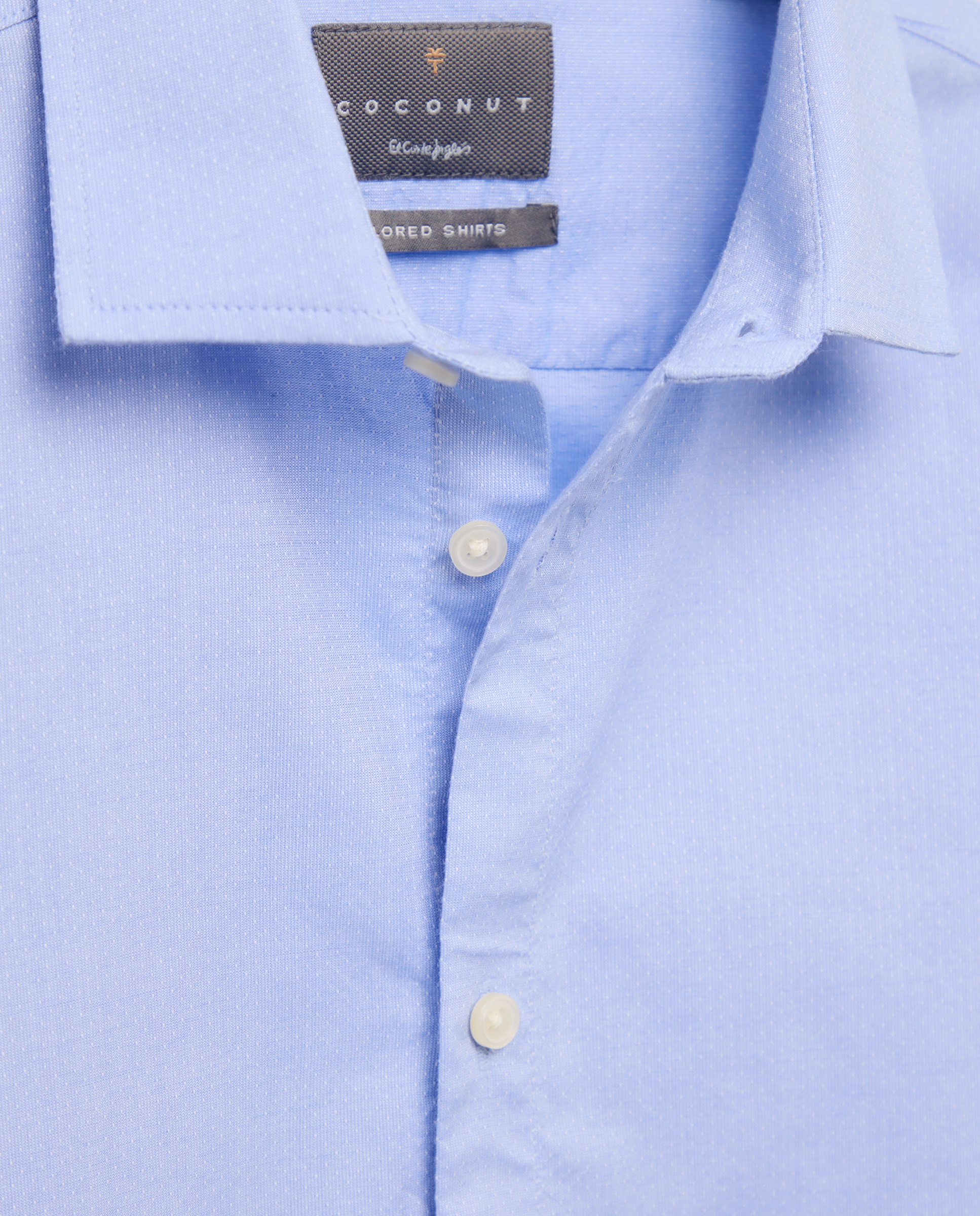 Camisa Clássica de Estrutura Lisa Coconut El Corte Inglés 410 Azul Claro-6