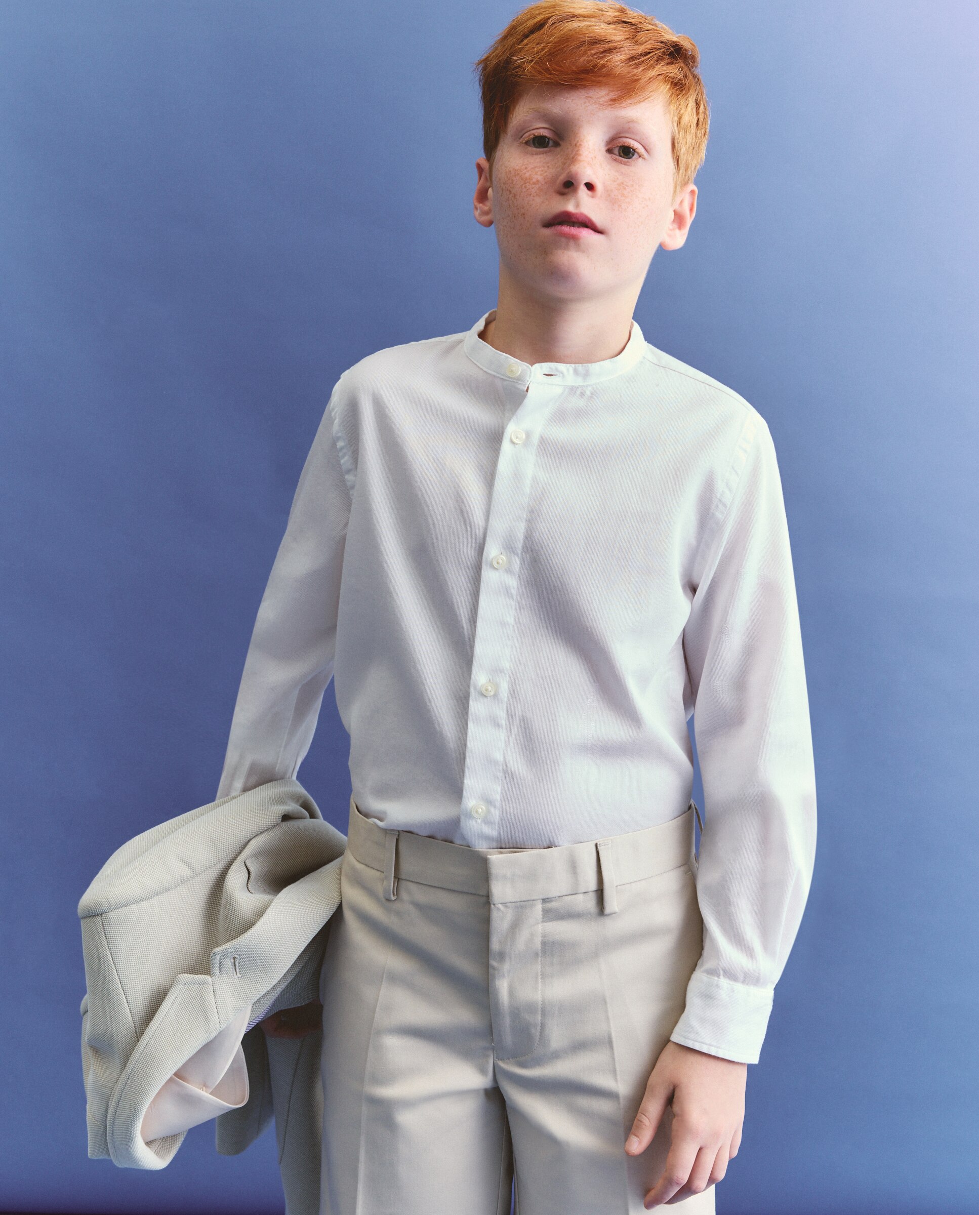 Camisa Clássica com Gola à Padre e Estrutura Lisa Coconut El Corte Inglés Branco-4