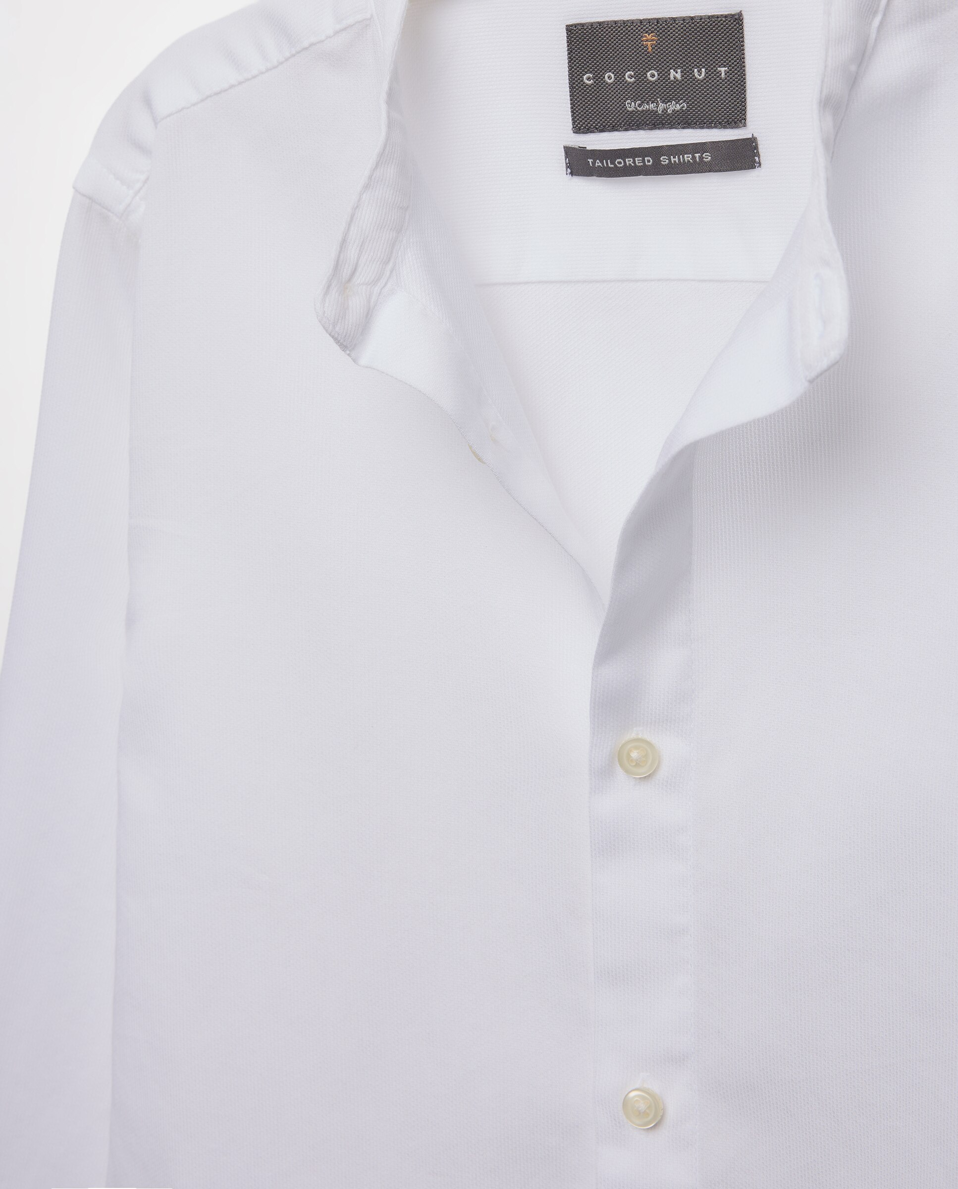 Camisa Clássica com Gola à Padre e Estrutura Lisa Coconut El Corte Inglés Branco-6