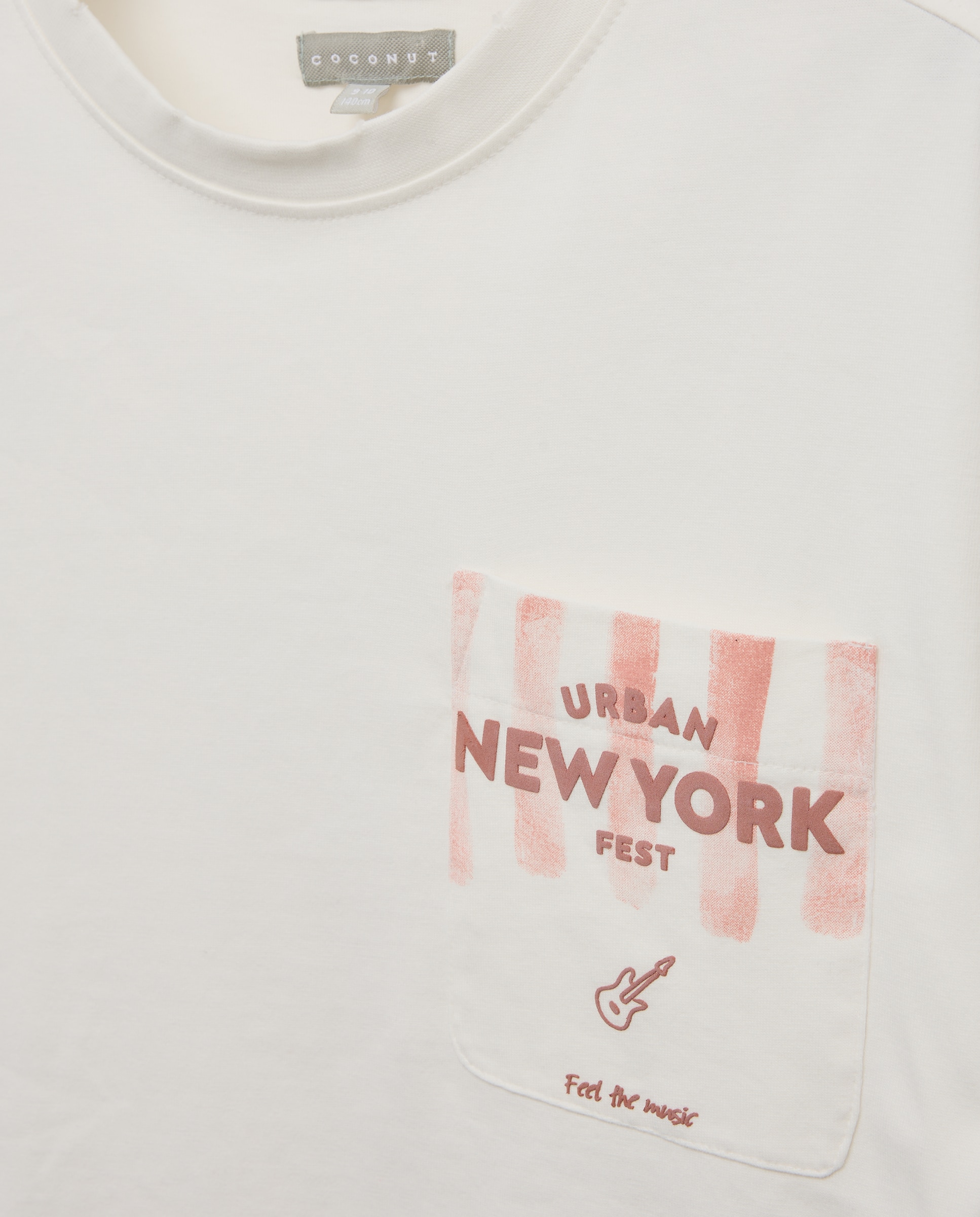 T-shirt de Manga Curta com Bolso Urban NY Coconut El Corte Inglés 120 Cru-5