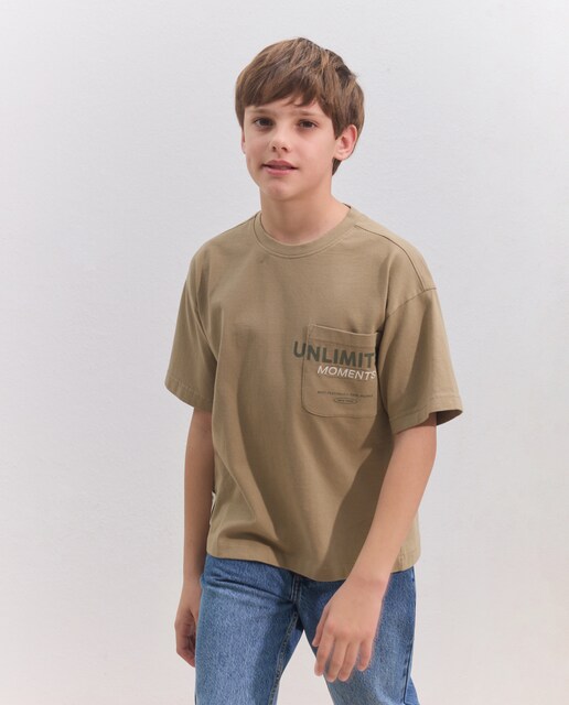 Imagen 0 de Camiseta maga corta con bolsillo unlimited moments de niño 510 Verde claro