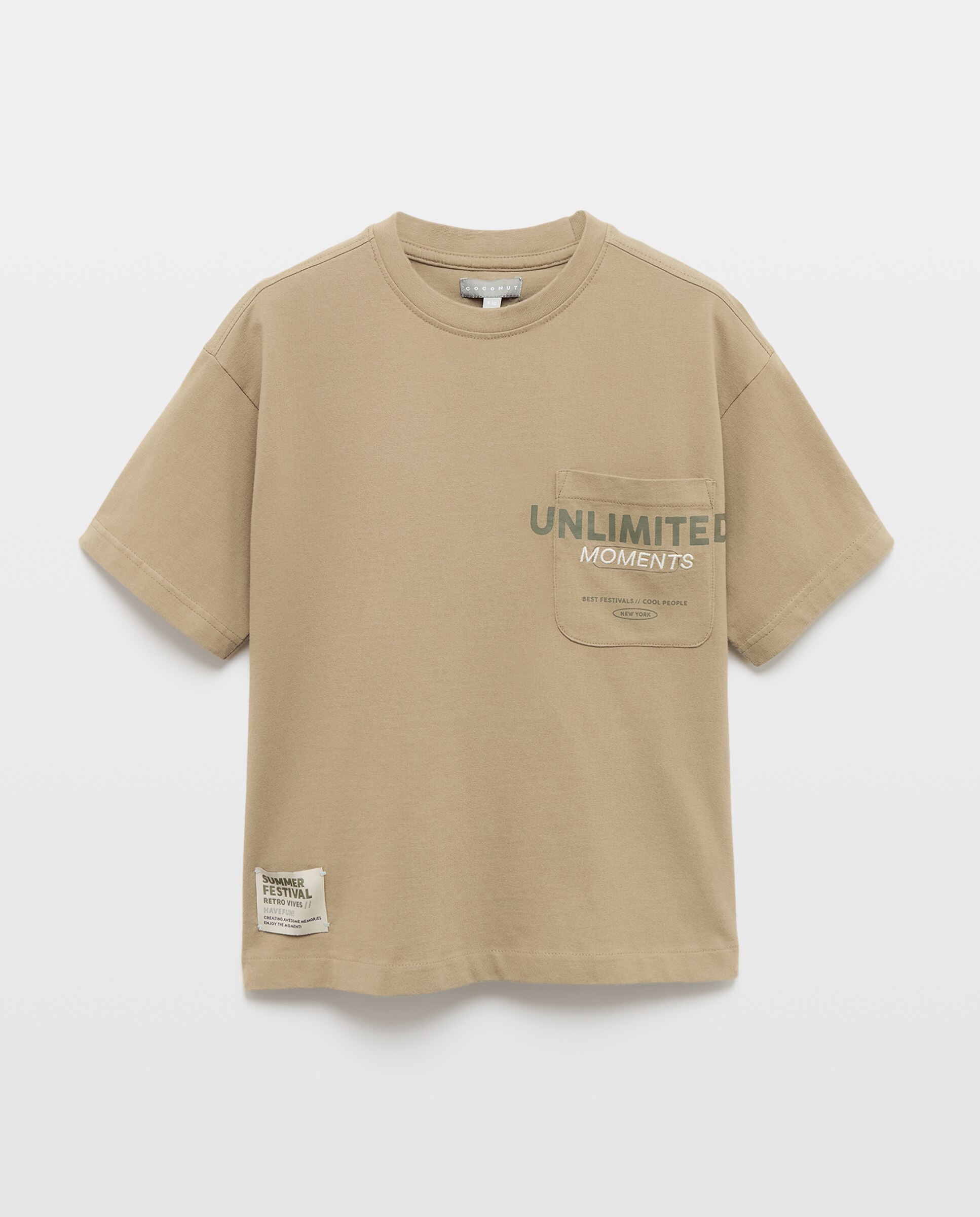 T-shirt de Manga Curta com Bolso Unlimited Moments Coconut El Corte Inglés 510 Verde Claro-5