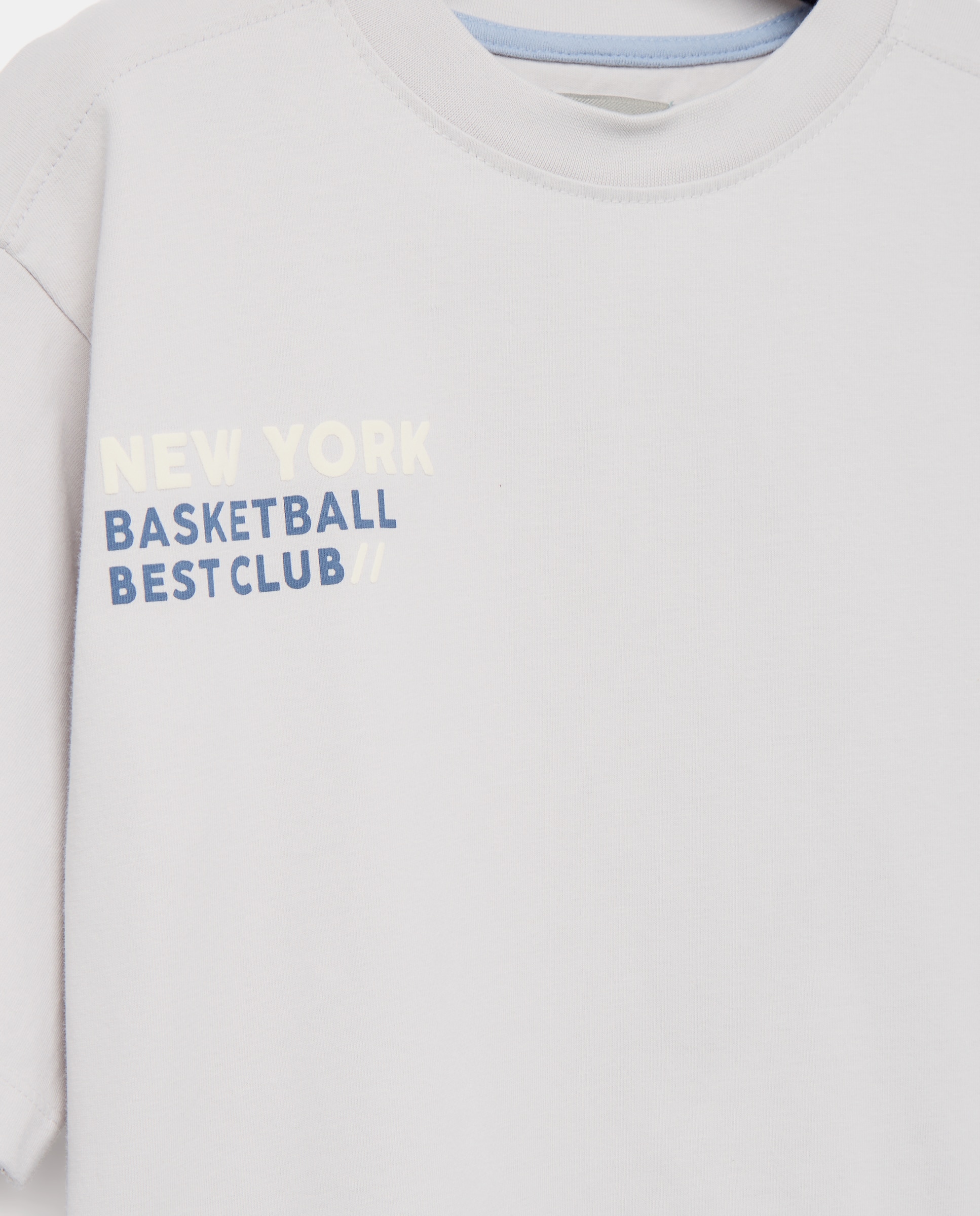 T-shirt de Manga Curta NY Basket Club Coconut El Corte Inglés Cinzento-claro-5