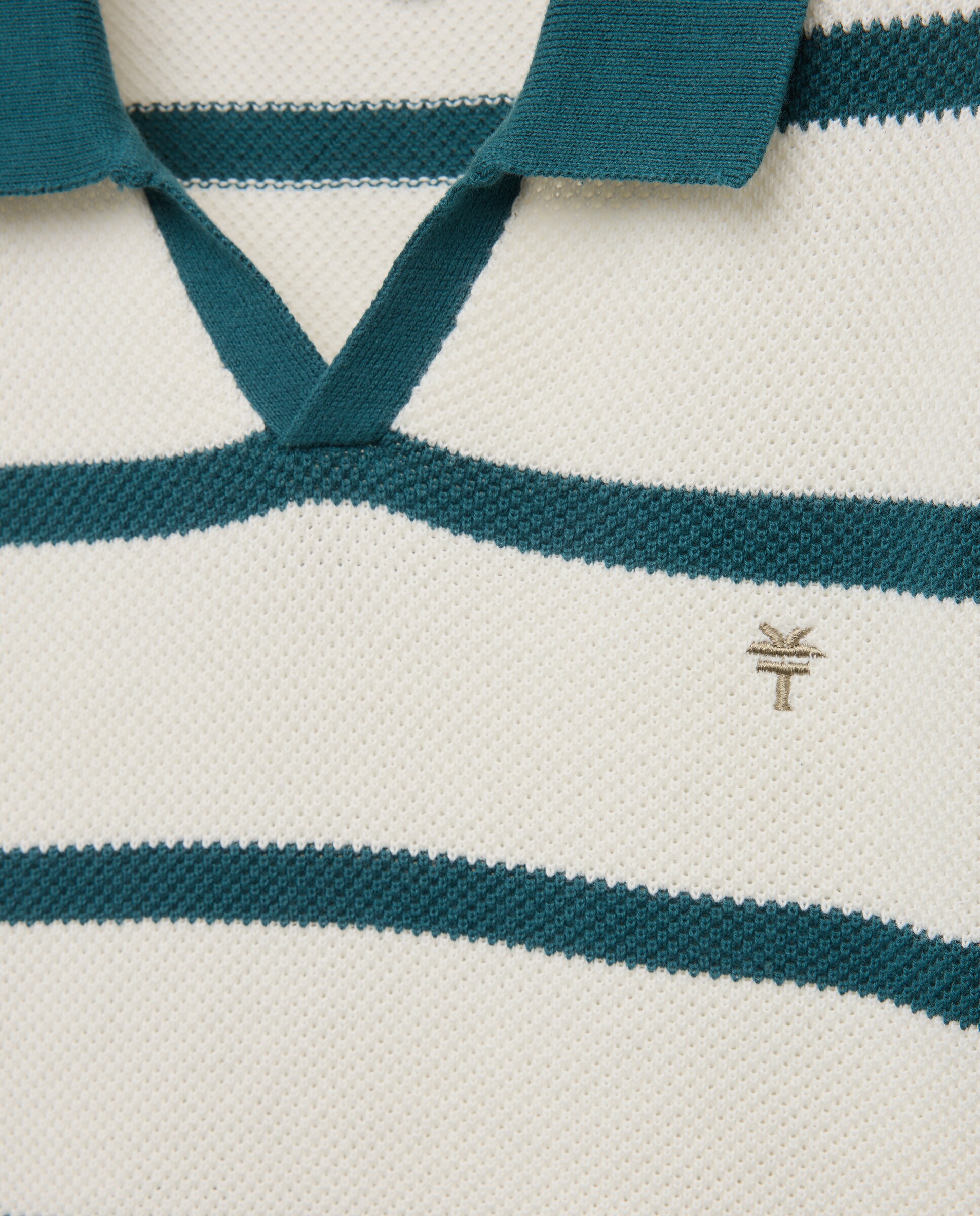 Polo de Malha às Riscas com Manga Curta Coconut El Corte Inglés Azul-5