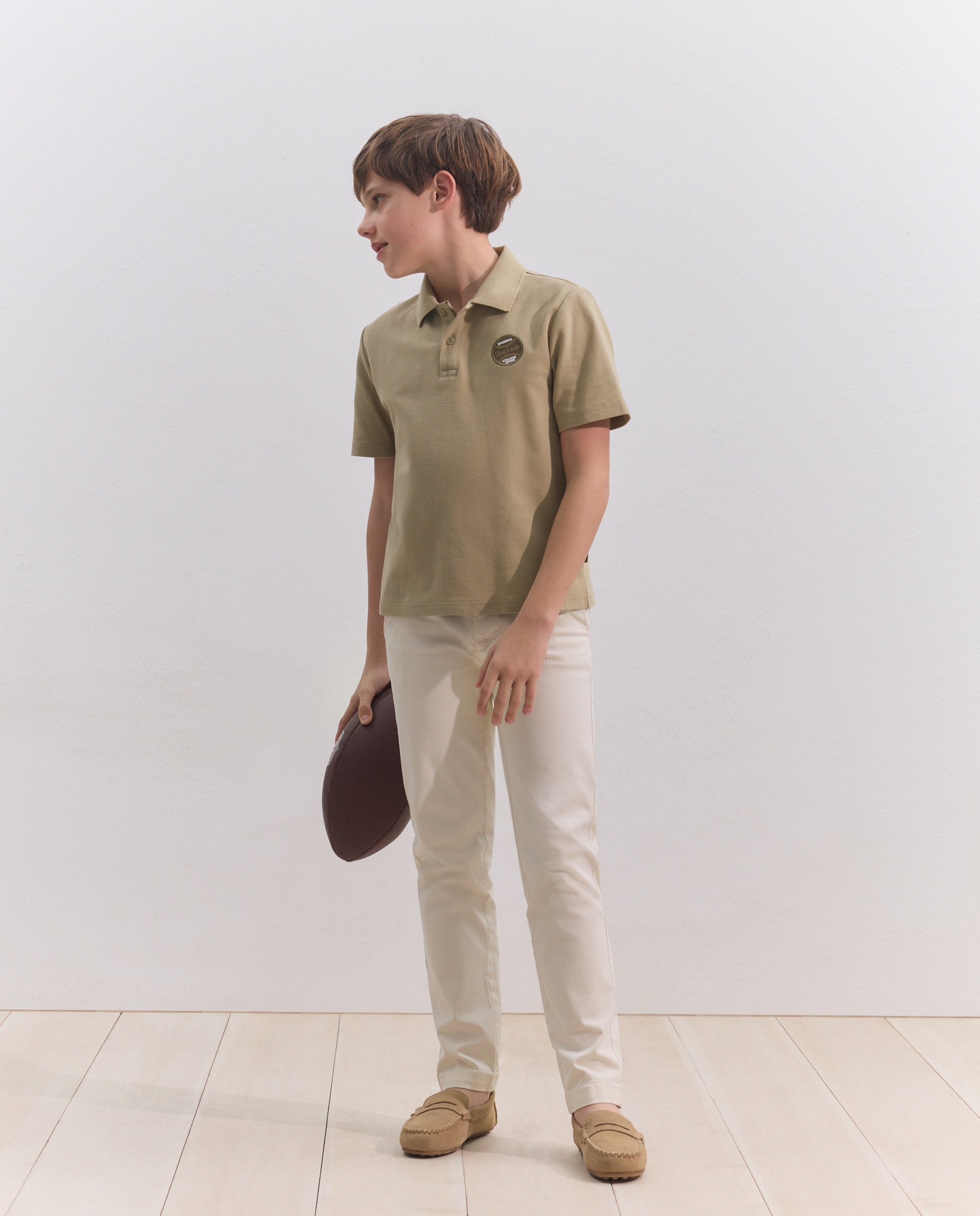 Polo Lavado de Manga Curta BASEBALL de Criança Coconut El Corte Inglés 510 Verde Claro-2