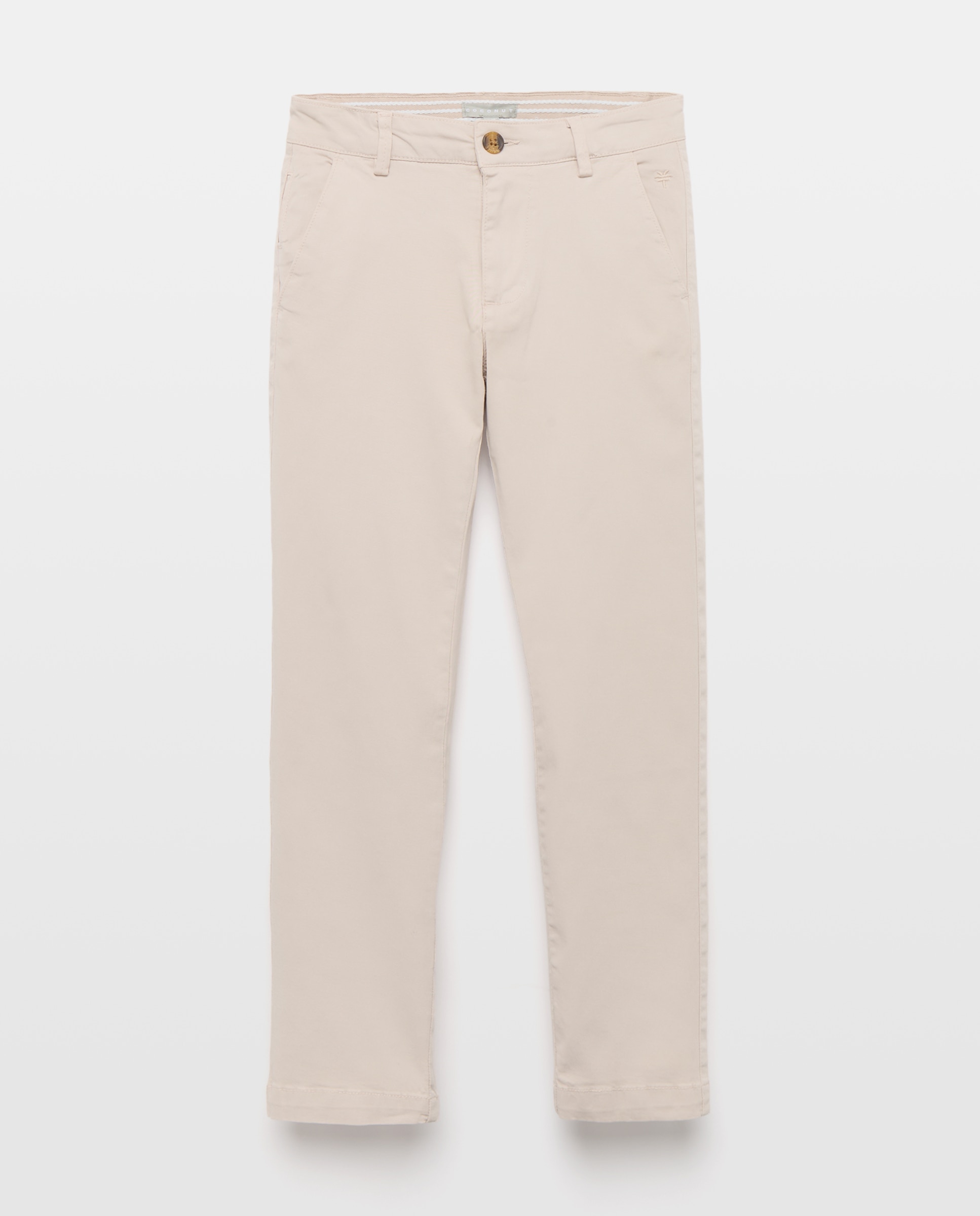 Calças Chino de Sarja com Lavagem Coconut El Corte Inglés Gelo-4