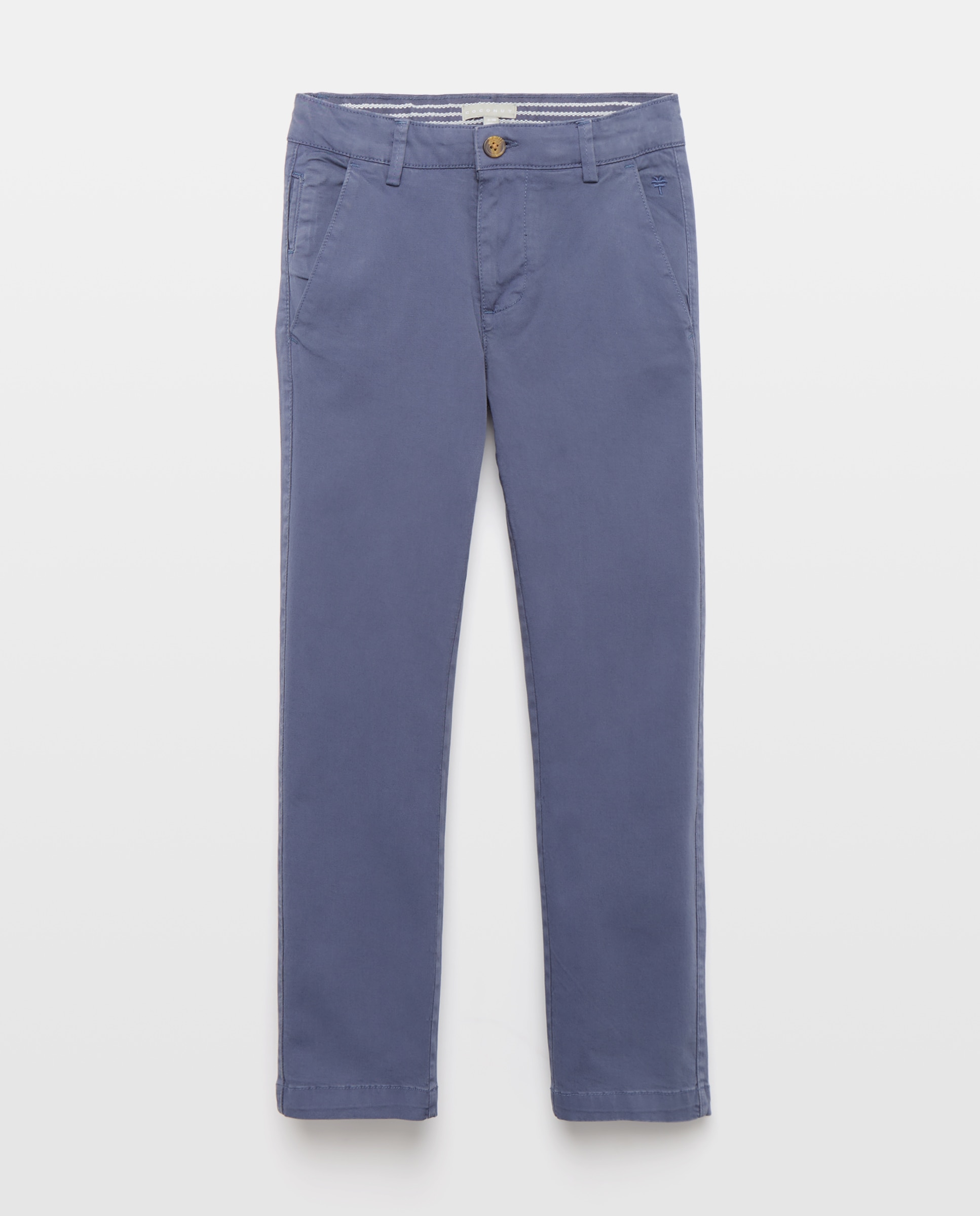 Calças Chino de Sarja com Lavagem Coconut El Corte Inglés Azul-marinho-4