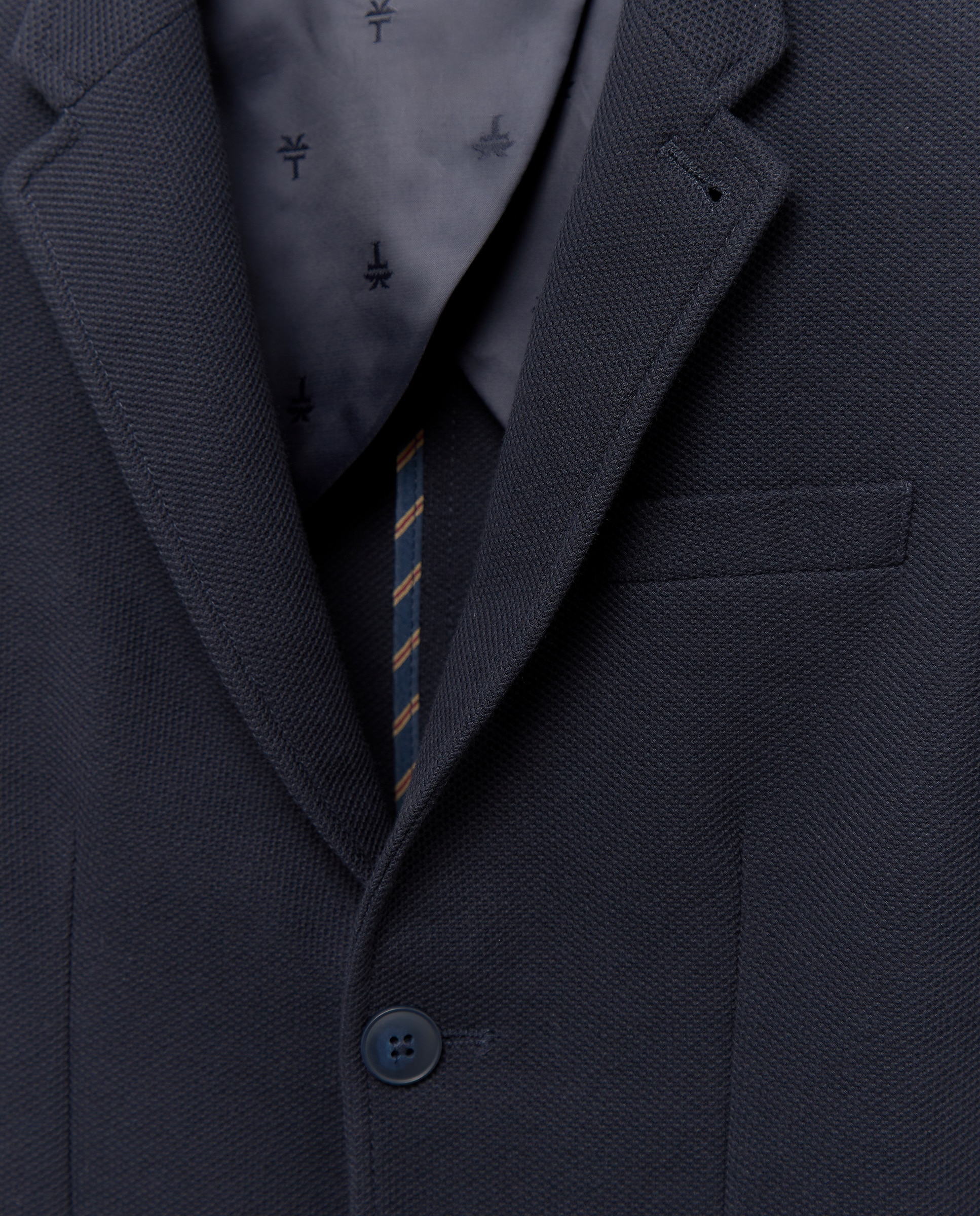 Blazer em Tecido Piqué Azul-marinho-3
