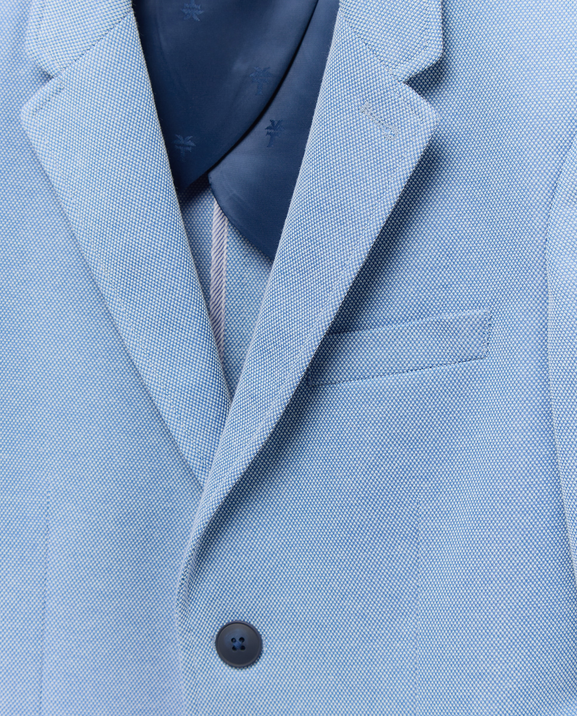 Blazer em Tecido Piqué Coconut El Corte Inglés 410 Azul Claro-3