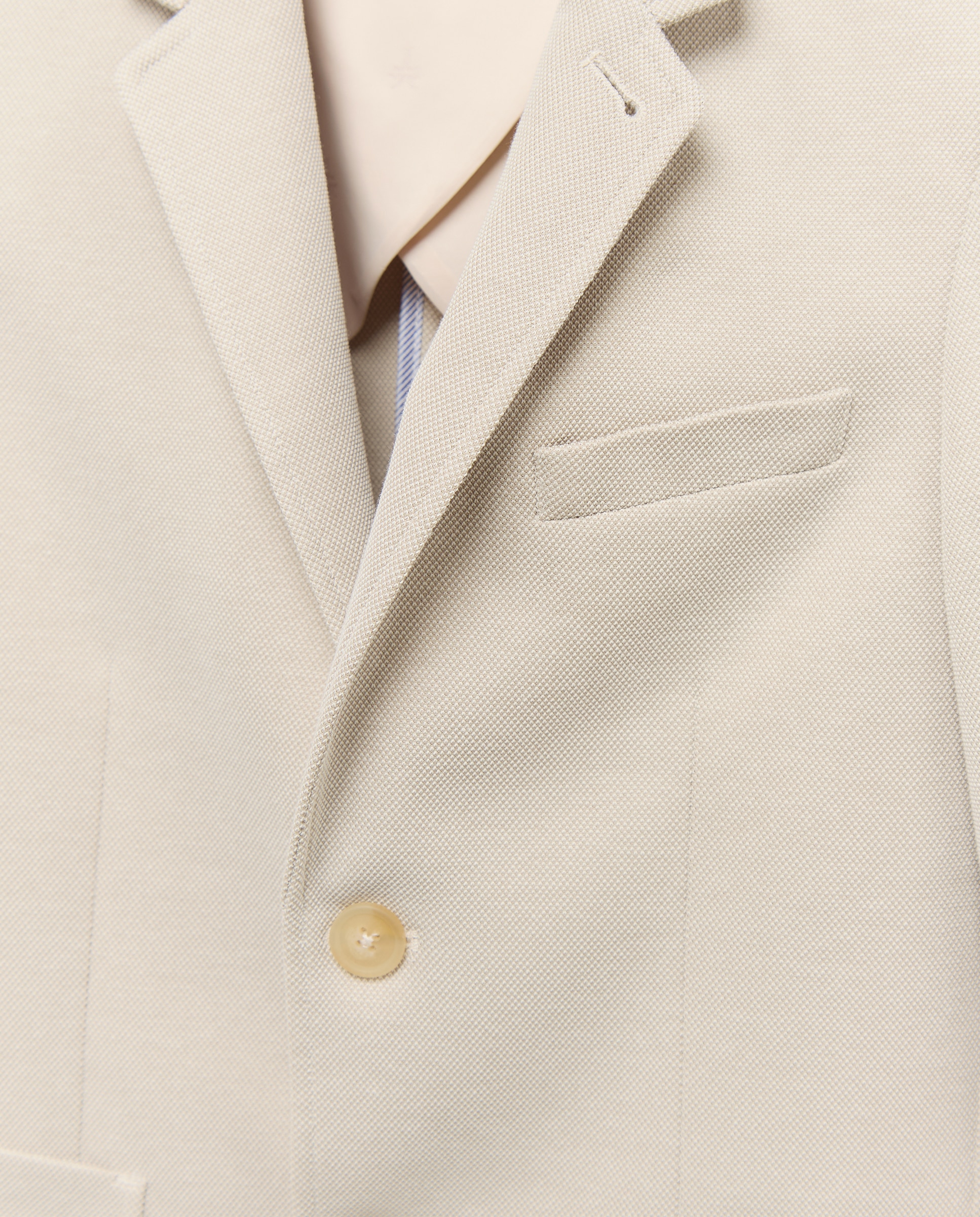 Blazer em Tecido Piqué Coconut El Corte Inglés Bege-3