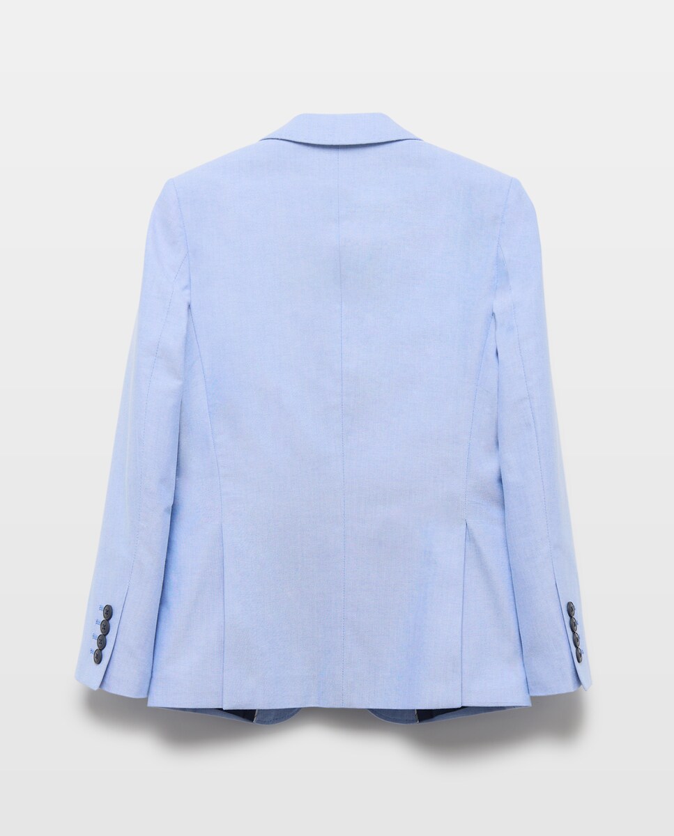 Blazer Oxford Combinado 410 Azul Claro-2