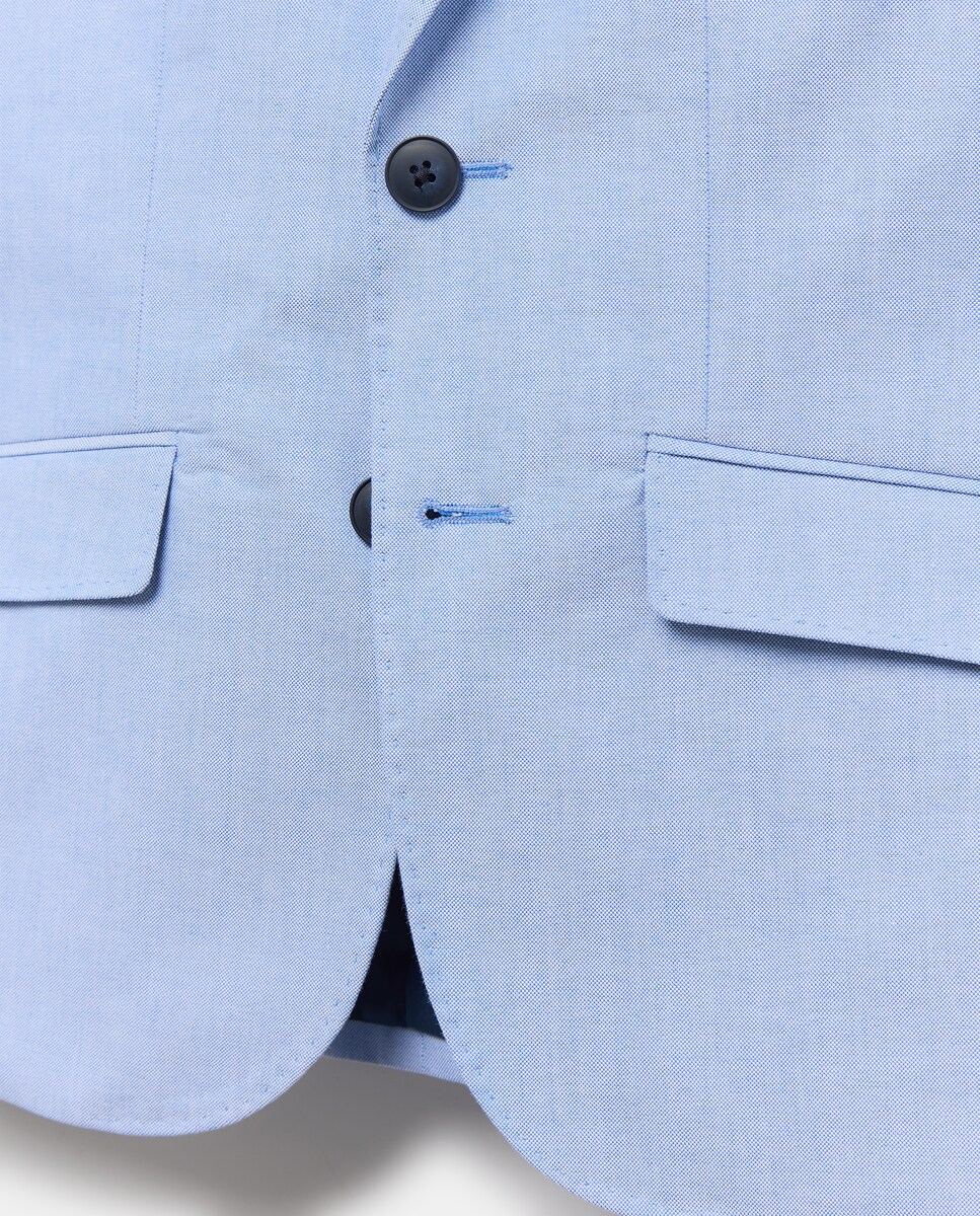 Blazer Oxford Combinado 410 Azul Claro-3