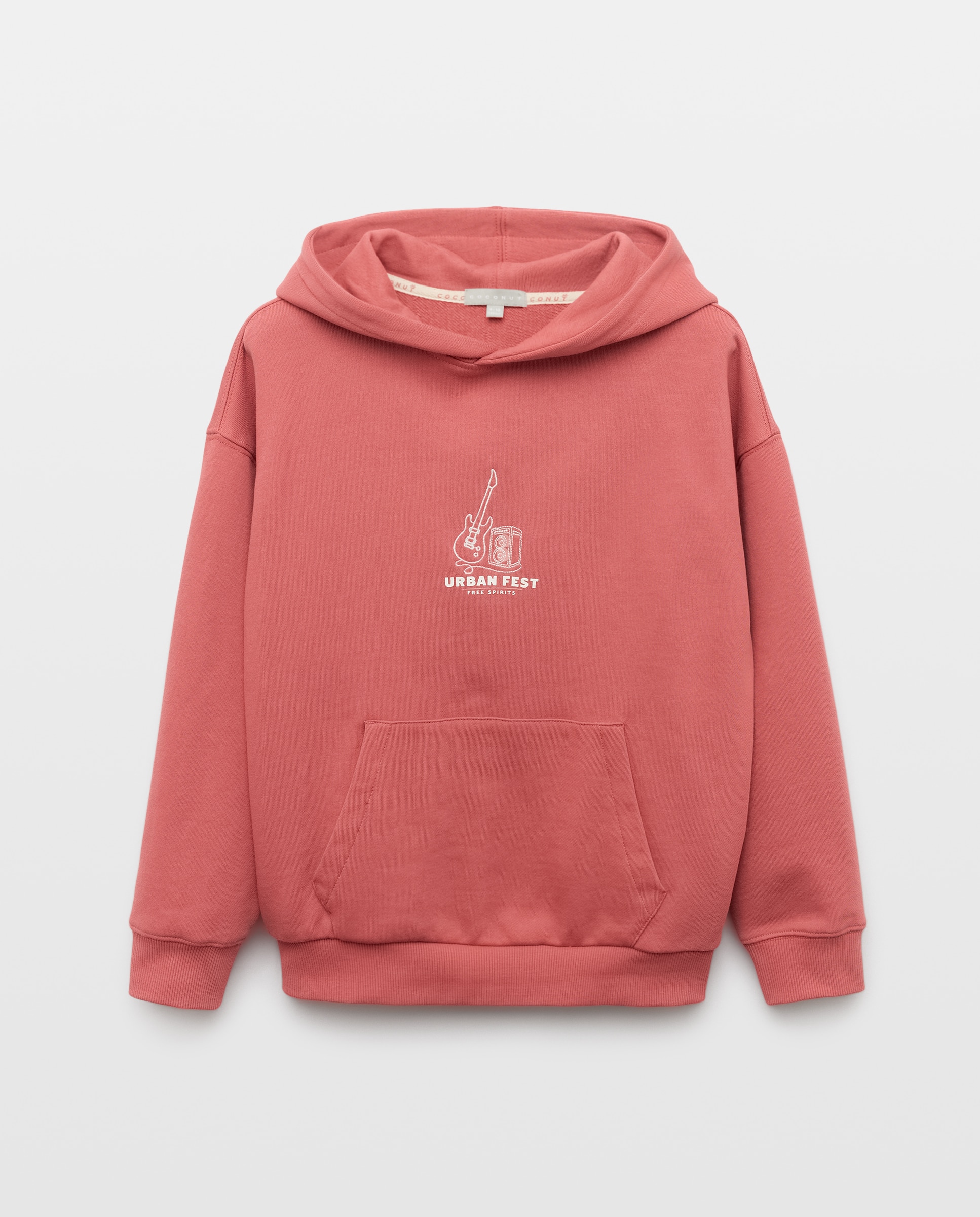 Sweatshirt com Capuz e Bolso Canguru 770 Terracota-4