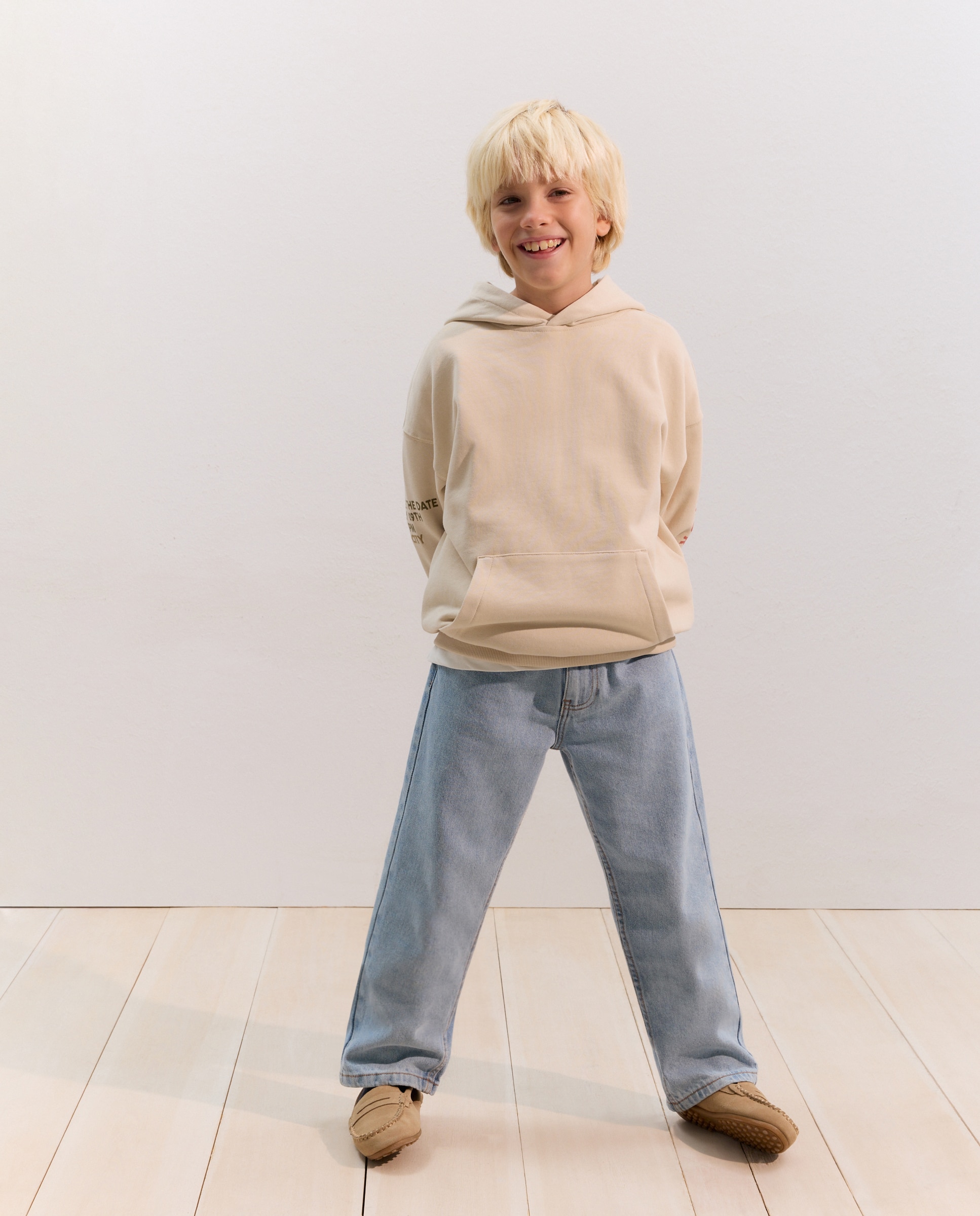 Sweatshirt com Capuz e Bolso Canguru Coconut El Corte Inglés 120 Cru-2