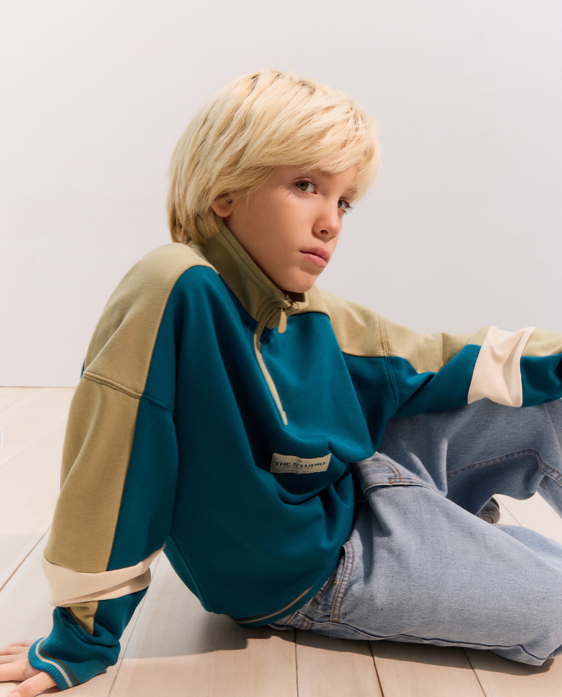 Sweatshirt Half Zip 510 Verde Claro-2