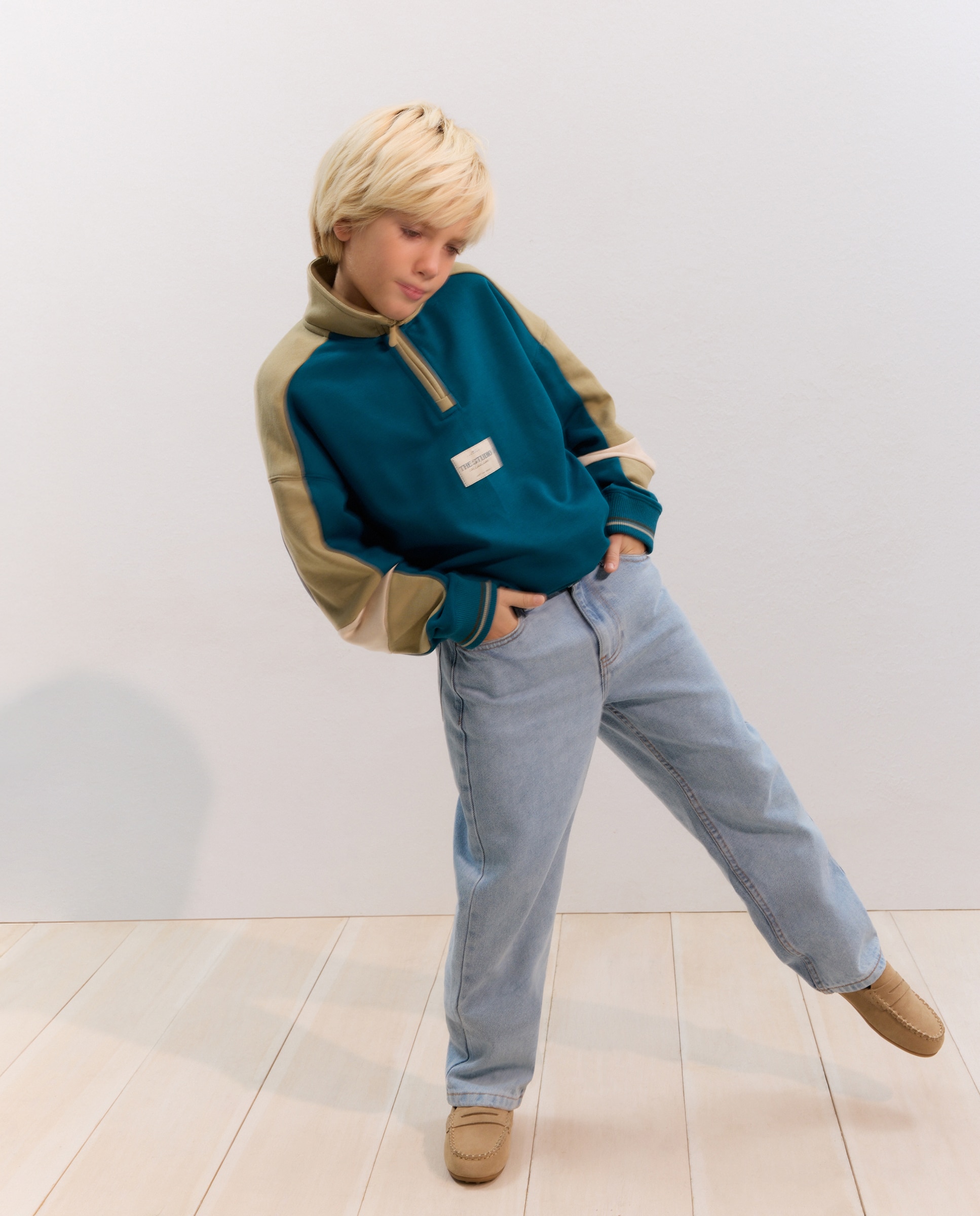 Sweatshirt Half Zip 510 Verde Claro-3