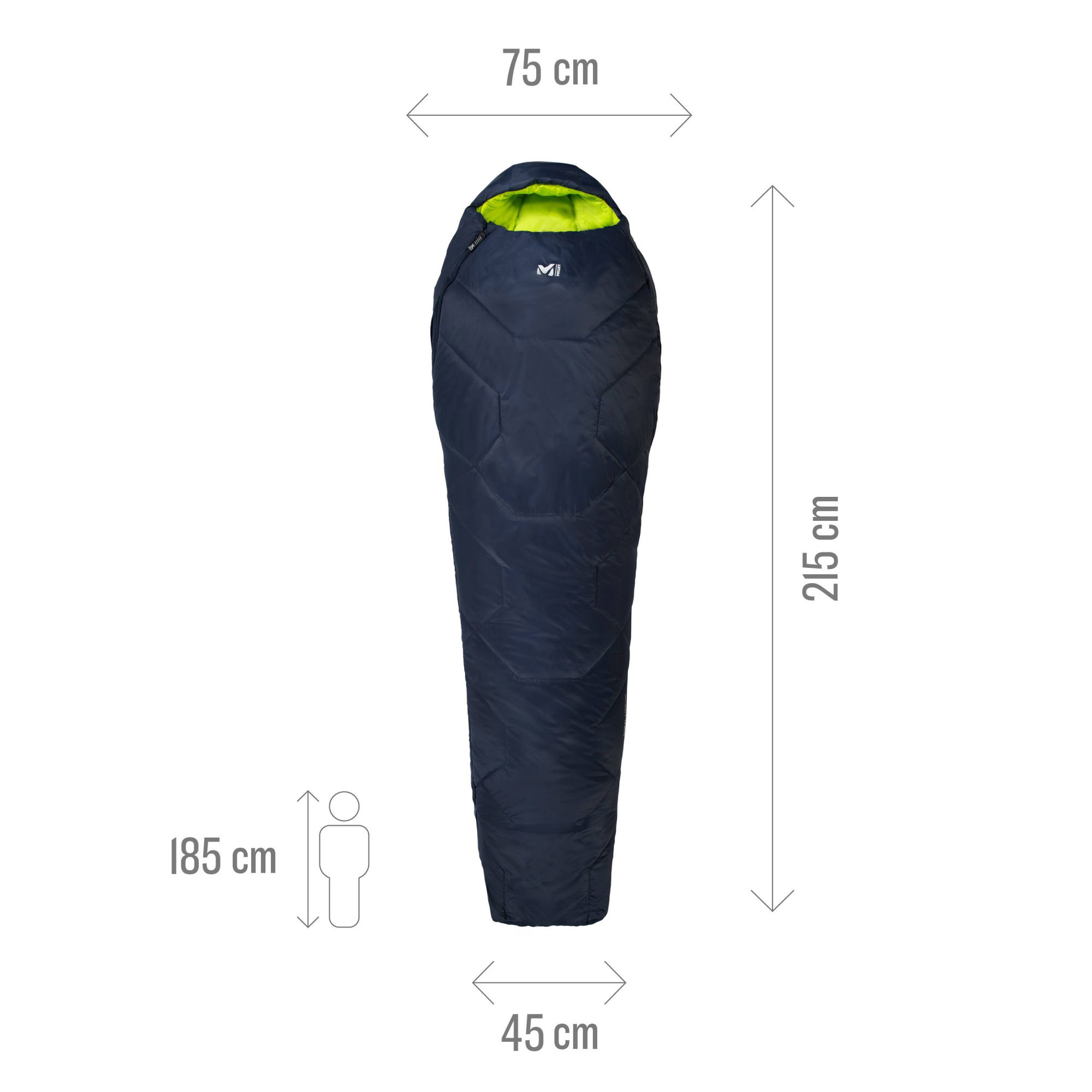 Saco de Dormir Baikal 1100 Reg Millet Azul-marinho-4