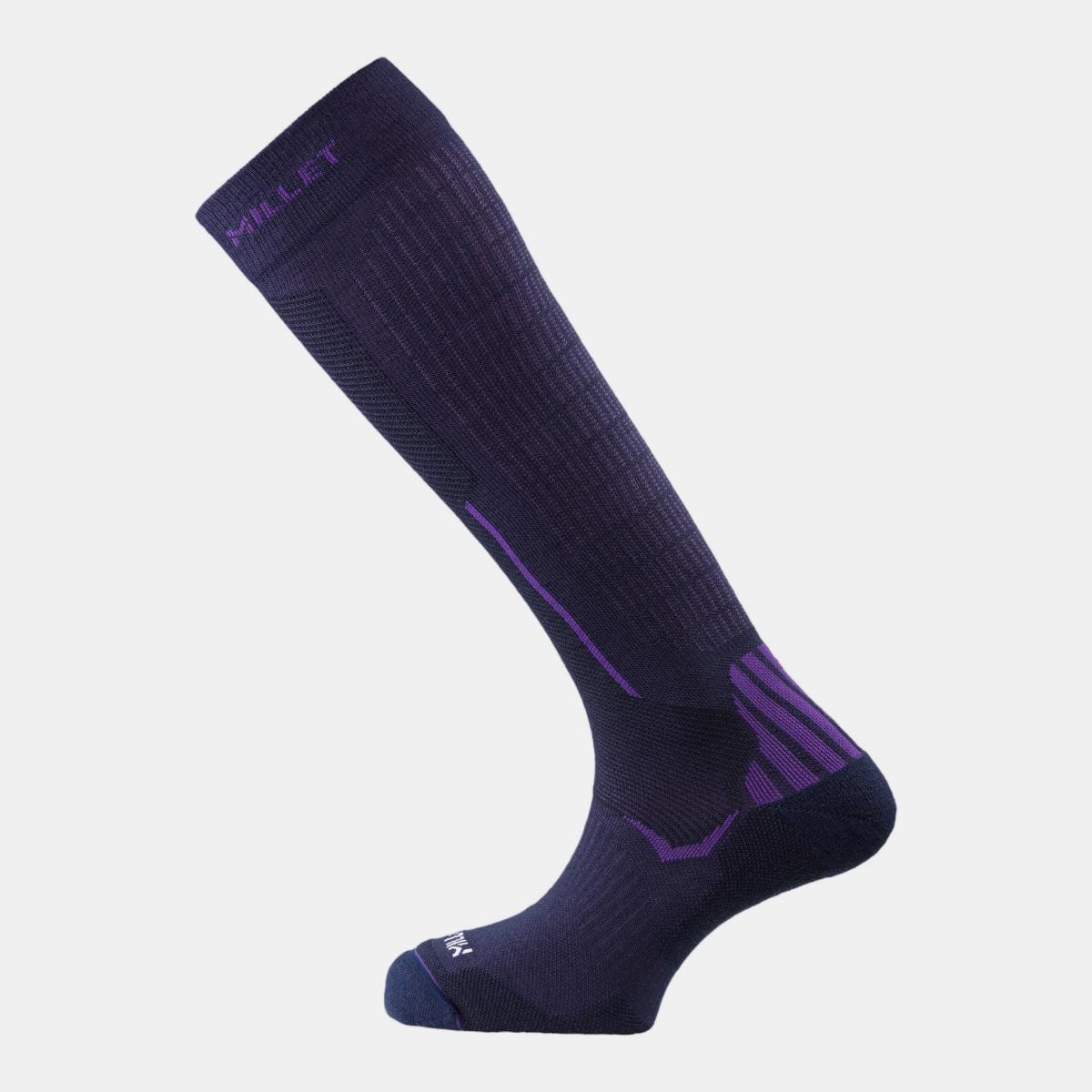 Millet Calcetines de Mujer de Mujer GRANDS MONTETS KNEE SOCKS Montaña Unisex Morado / Azul marino