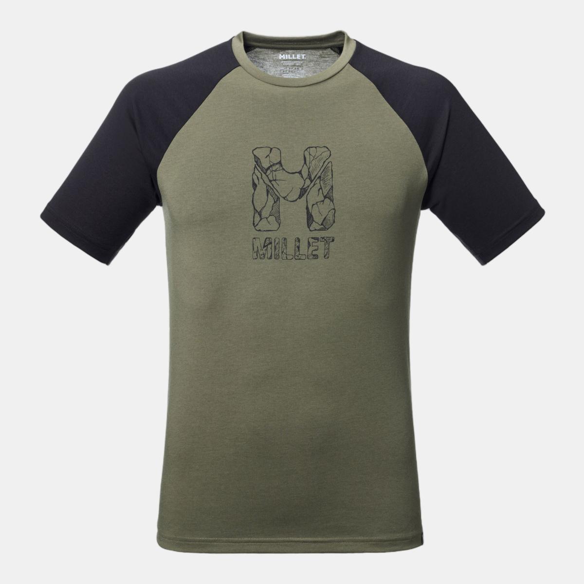 Camisetas de Montaña de Hombre CIMAÏ NATURAL TS SS M MILLET - Caqui Caqui-3