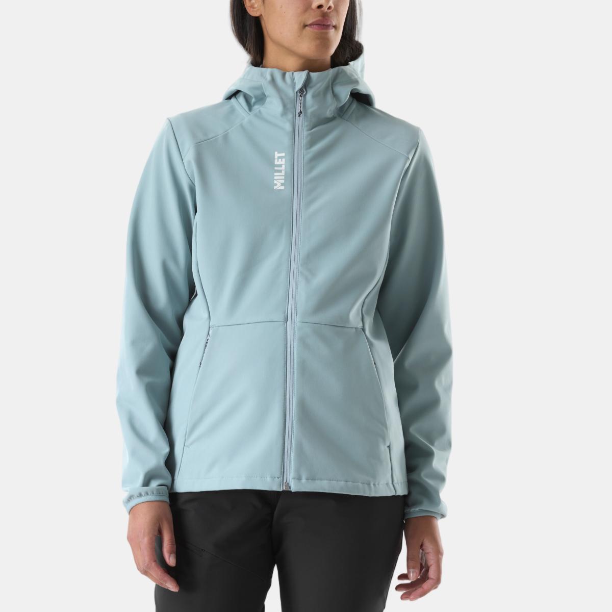 Chaqueta de Mujer Softshell SENECA SHIELD HOODIE W Montaña Millet - Turquesa Turquesa-1