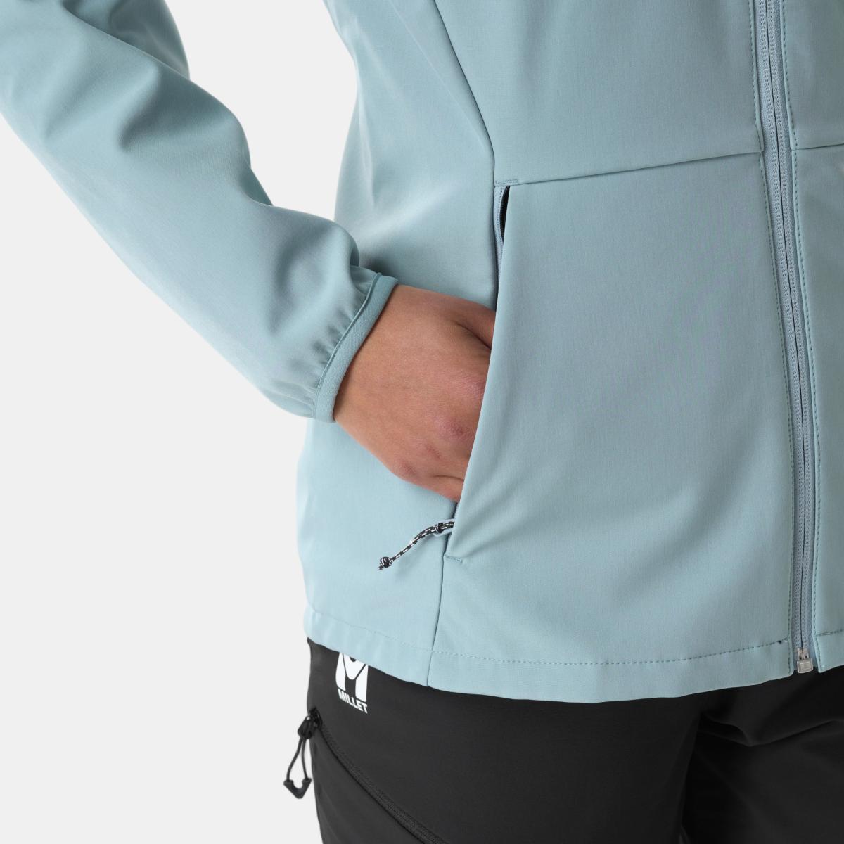 Chaqueta de Mujer Softshell SENECA SHIELD HOODIE W Montaña Millet - Turquesa Turquesa-4