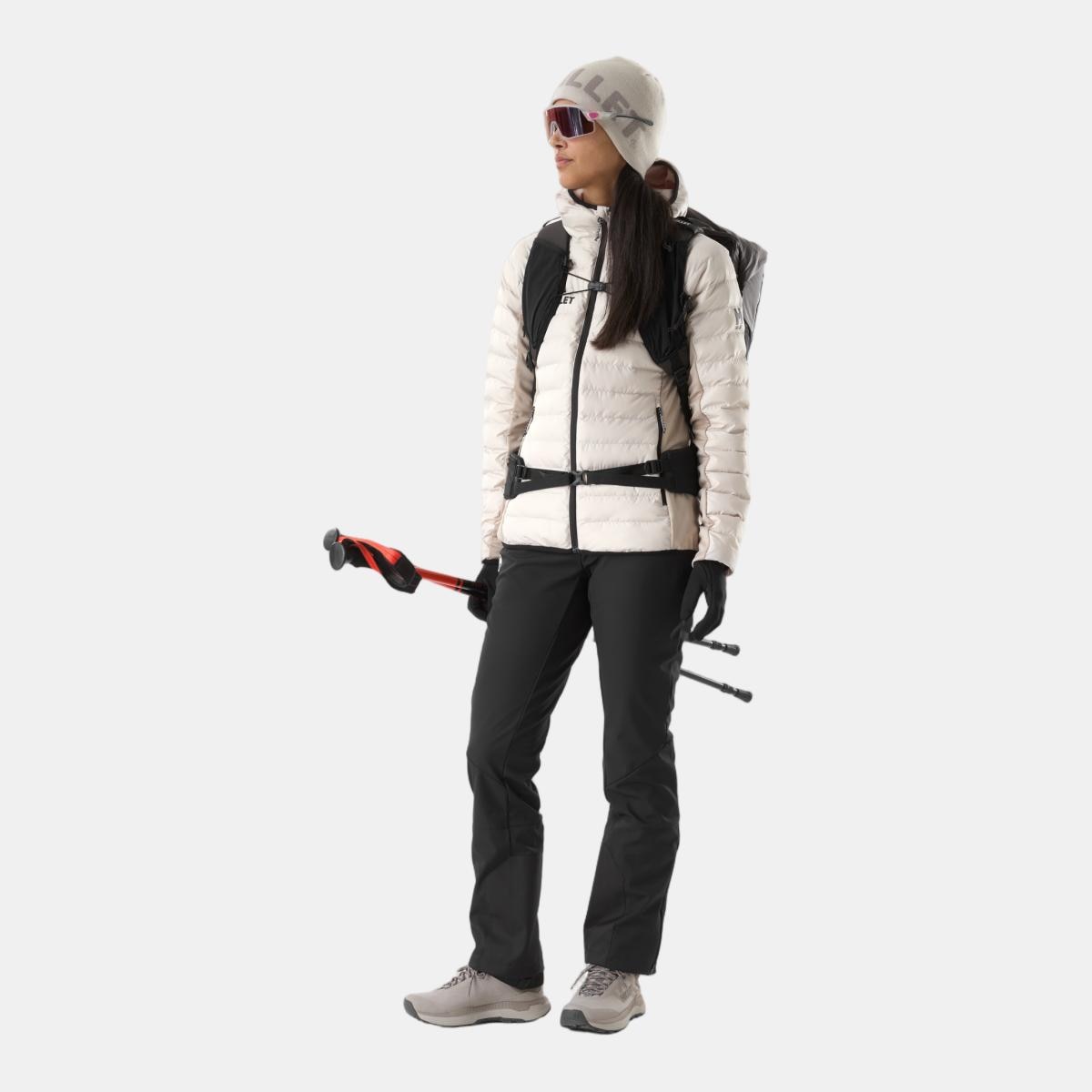 Imagen 2 de Chaqueta de Mujer de fibra sintética FITZ ROY WARM HOODIE W Montaña Millet - Beige / Blanco Beige / Blanco