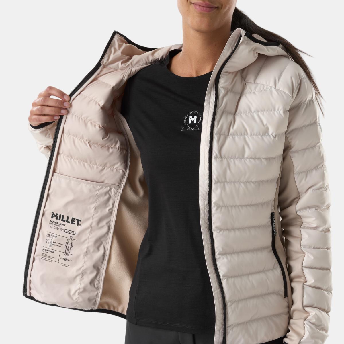 Imagen 5 de Chaqueta de Mujer de fibra sintética FITZ ROY WARM HOODIE W Montaña Millet - Beige / Blanco Beige / Blanco