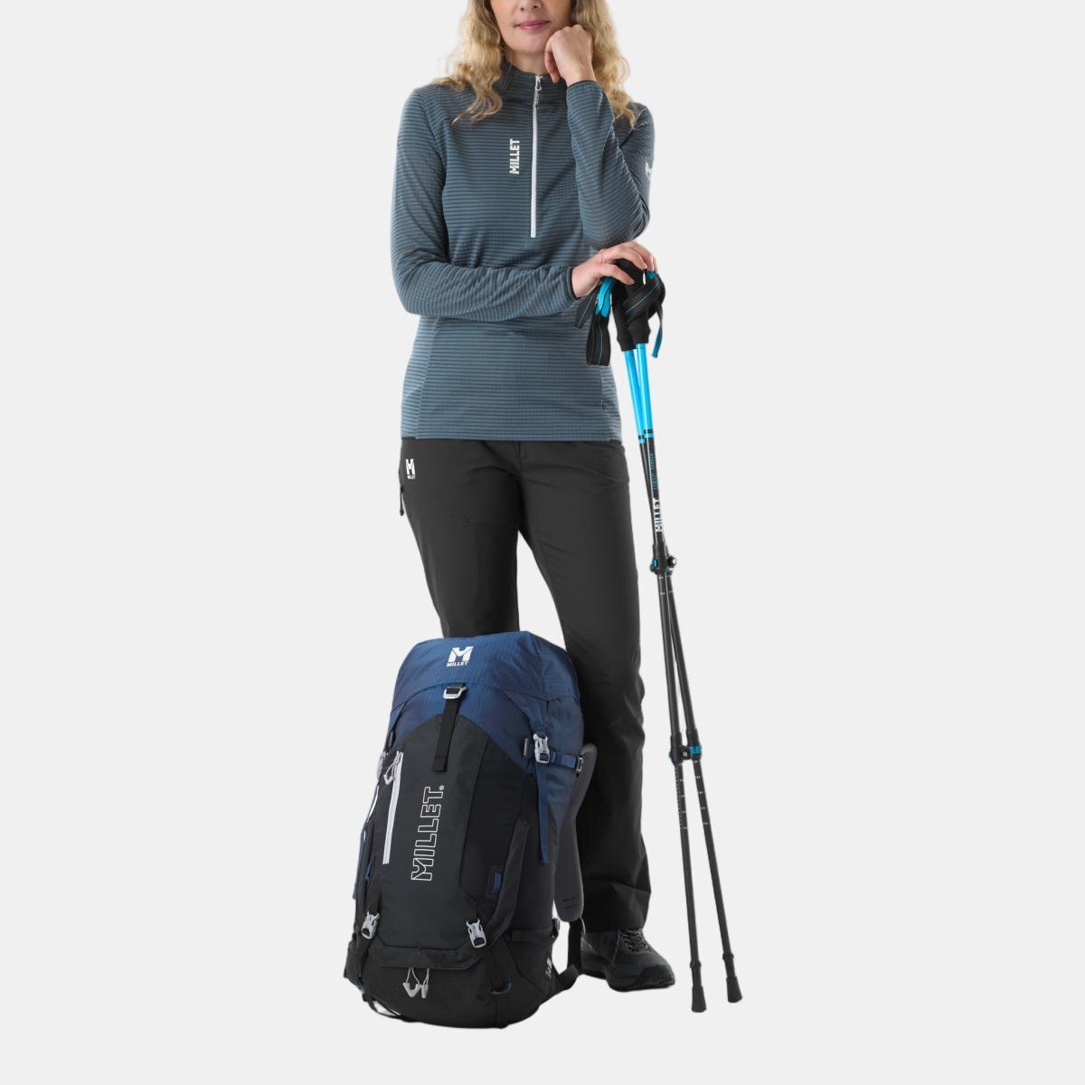 Imagen 2 de Forros Polar de Mujer Media Cremallera PARMELAN LIGHT FLEECE PO W Montaña Millet - Azul grisáceo Azul grisáceo