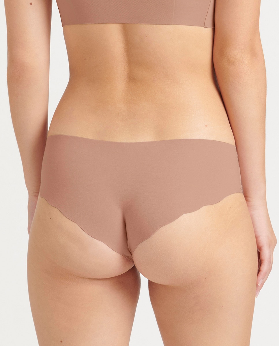 Cueca Hipster sem Costuras e em Modal Sustentável Castanho-claro-2