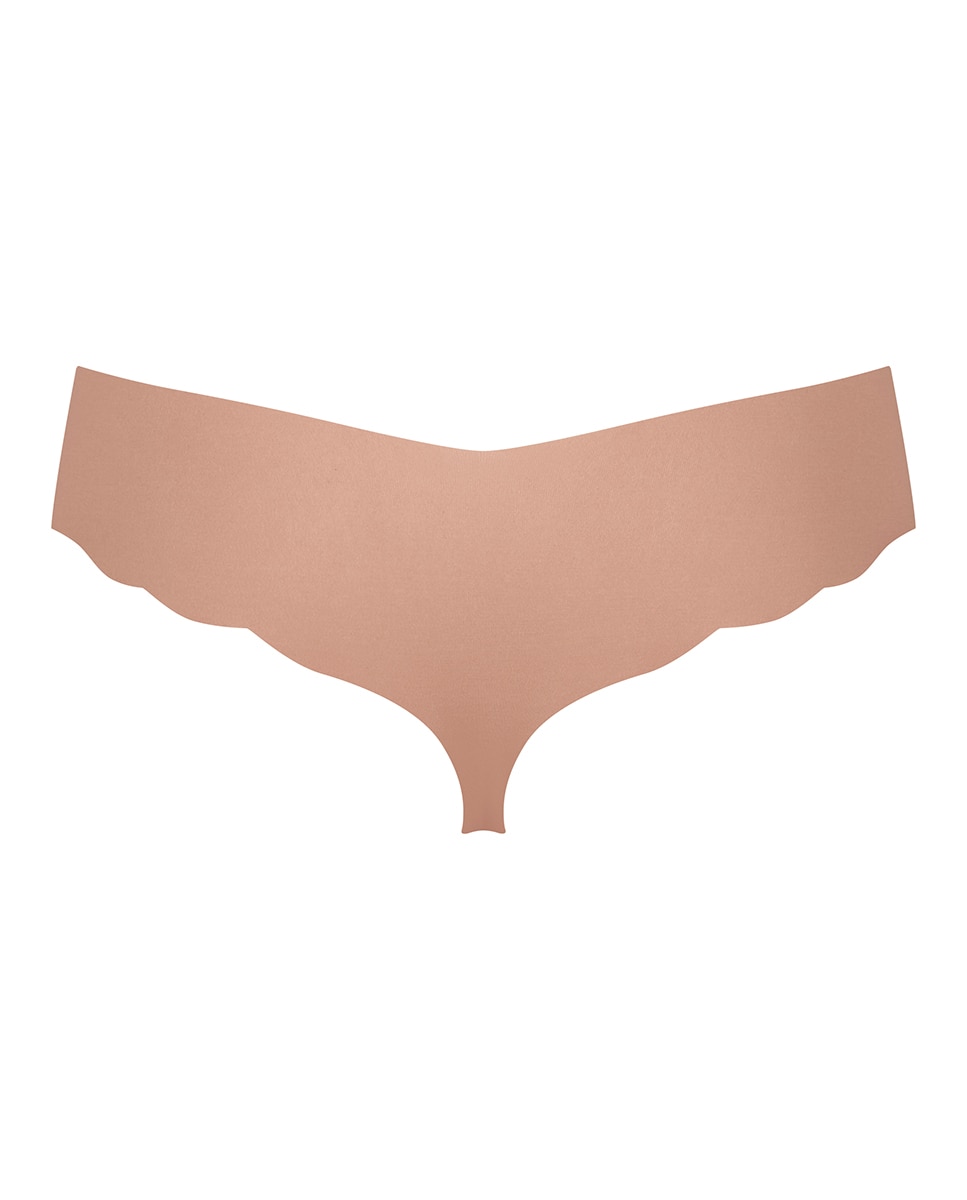 Cueca Culotte Tipo Tanga sem Costuras e em Modal Sustentável Castanho-claro-5