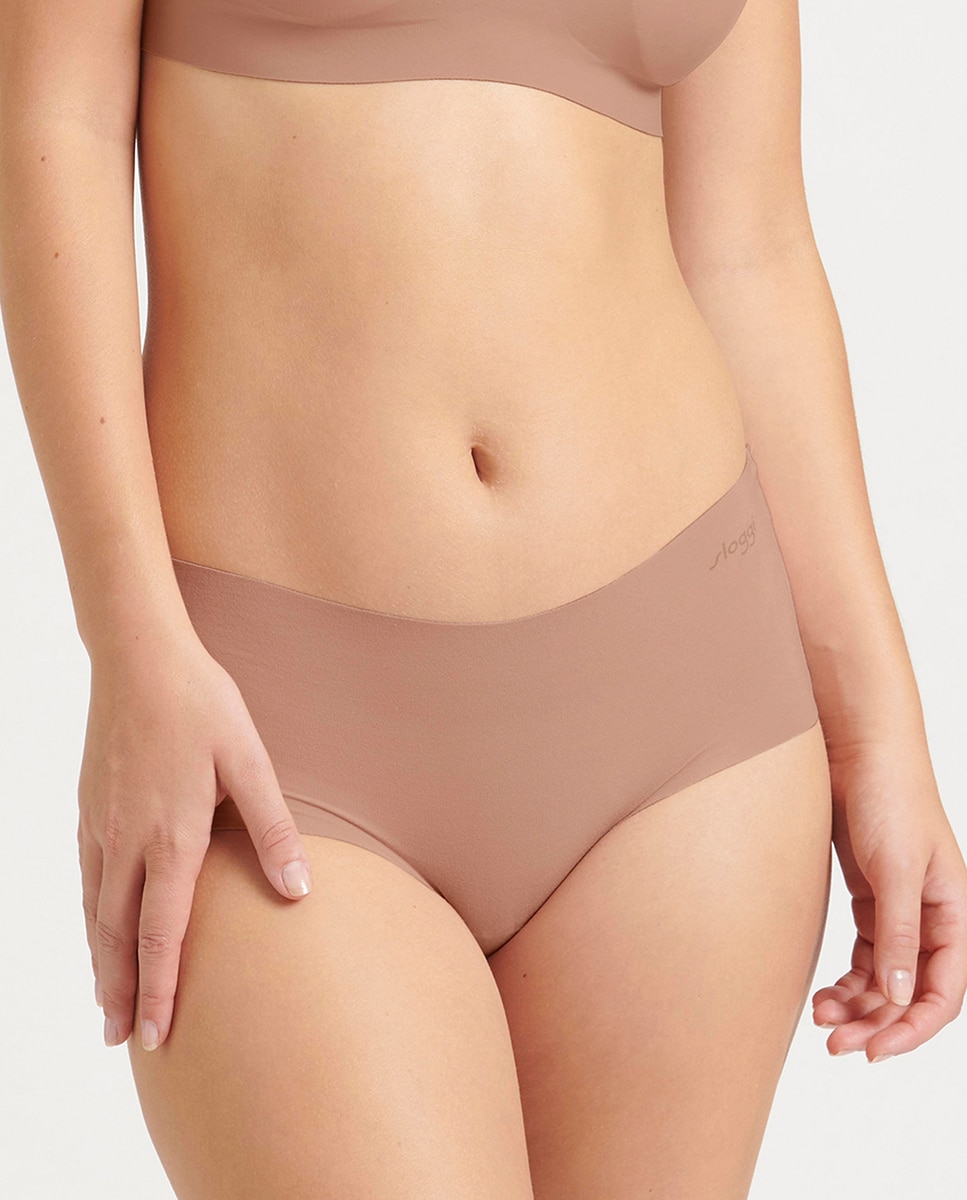 Cueca Tipo Calções sem Costuras e em Modal Sustentável Castanho-claro-1