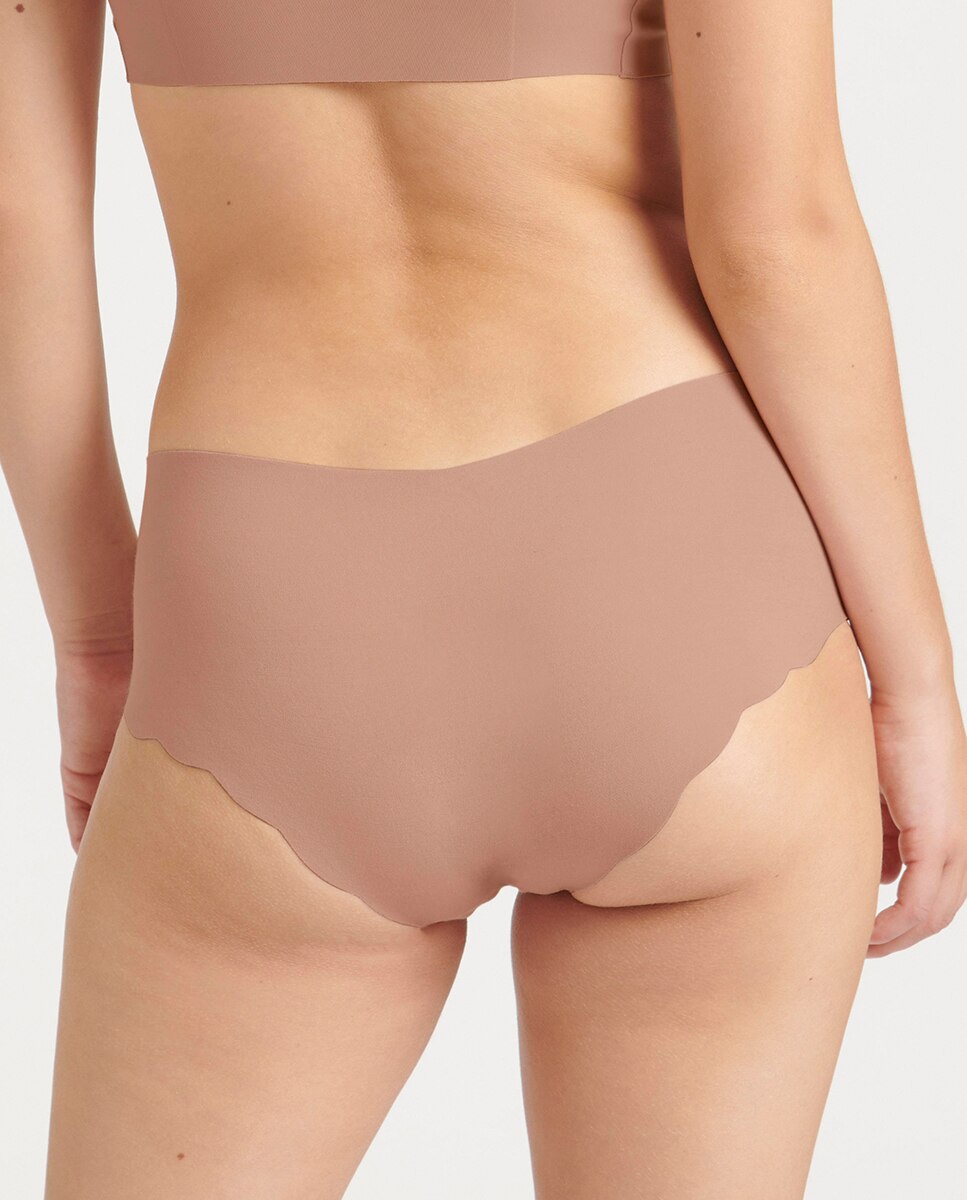 Cueca Tipo Calções sem Costuras e em Modal Sustentável Castanho-claro-2