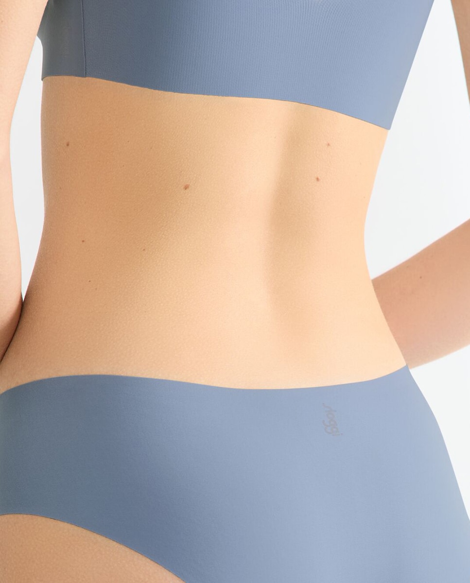 Cueca Tipo Hipster sem Costuras Azul-claro-3