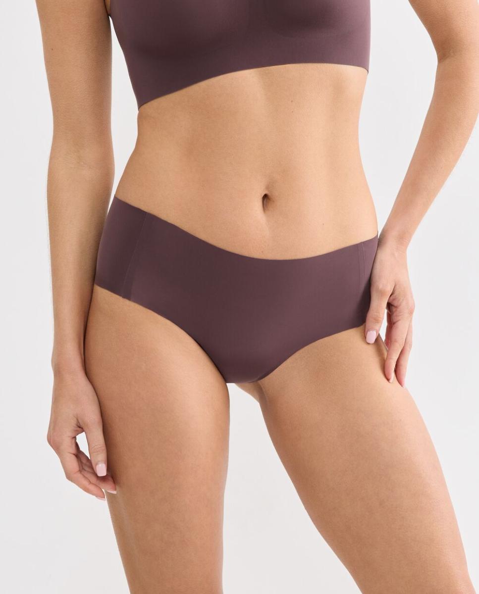 Cueca Tipo Hipster sem Costuras Castanho-escuro-1