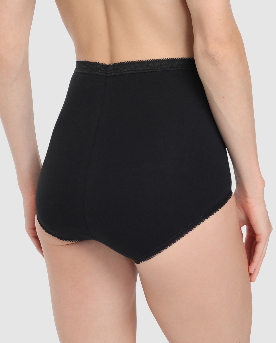 Pack de duas cuecas altas Slw Basic Sloggi lisas Preto-2