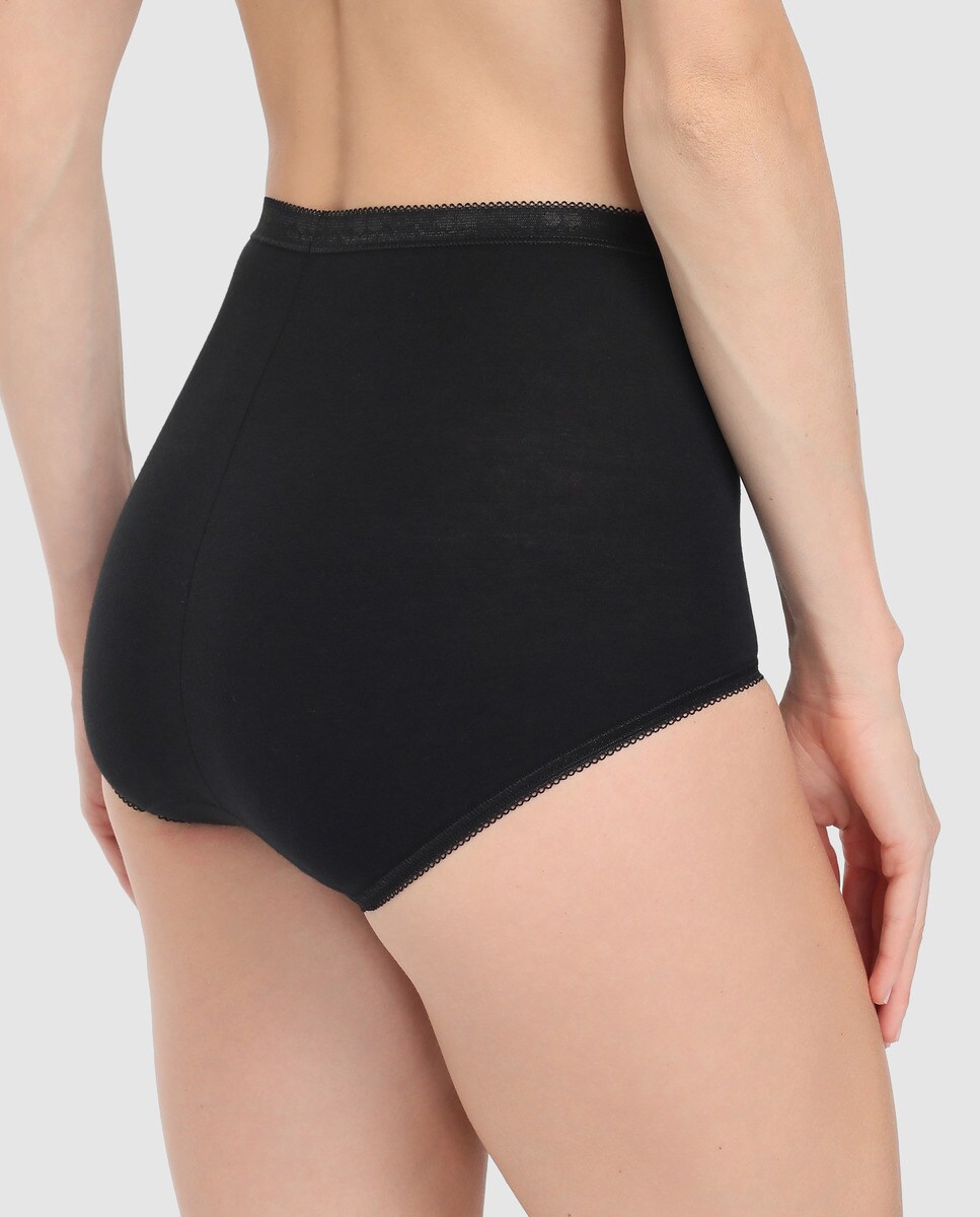 Cueca alta básica Sloggi Preto-2