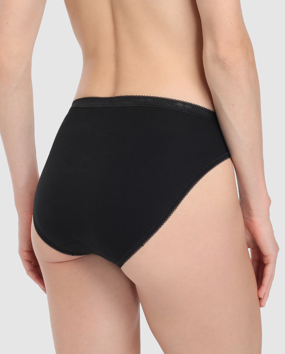 Cueca clássica Slw Basic Sloggi lisa Preto-2