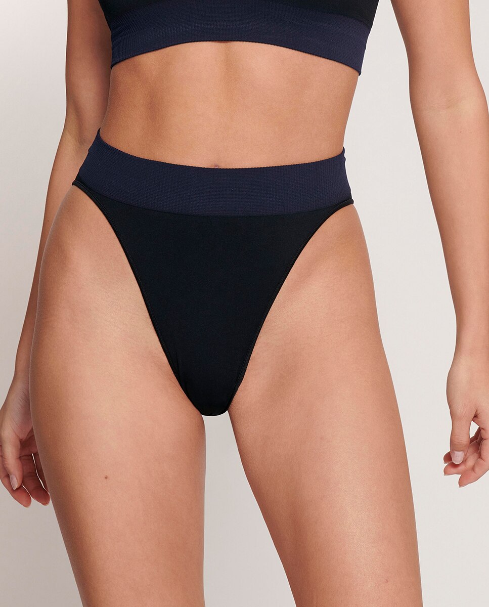 Cueca Tai Concebida com Tecido Inovador com Cápsulas de Aloé Vera Preto-1