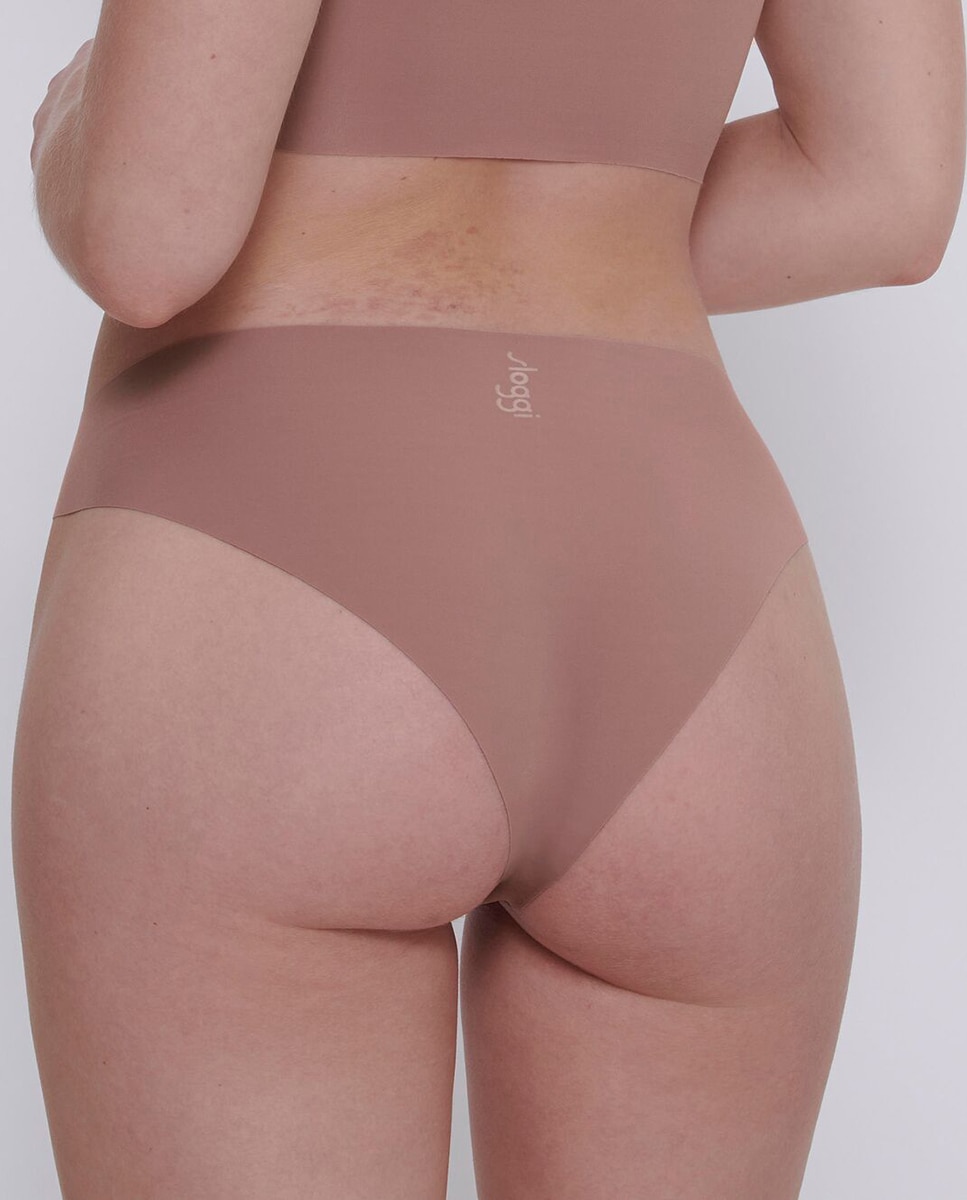 Cueca High Leg sem Costuras Castanho-2