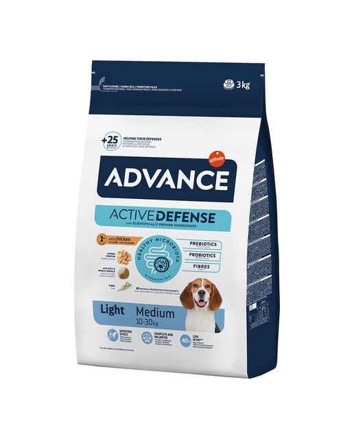 Advance - Pienso para perros adultos Advance Medium Light pollo y arroz