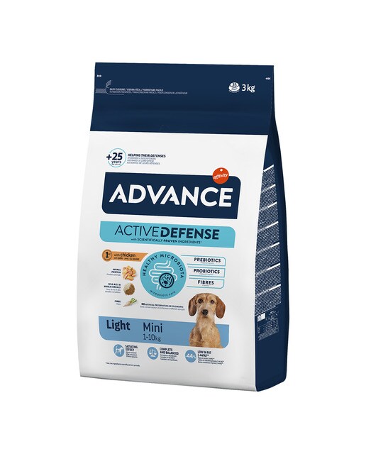 Advance - Pienso para perros adultos mini Advance Light pollo y arroz