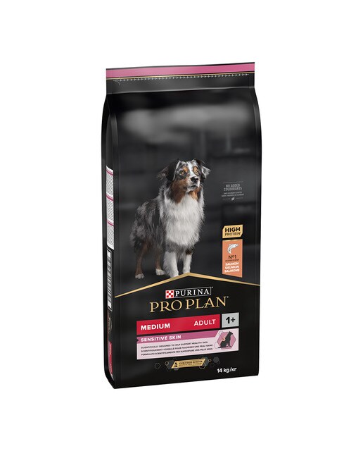 Purina Pro Plan - Pienso para perros adultos medianos Purina Pro Plan Sensitive Skin salmón