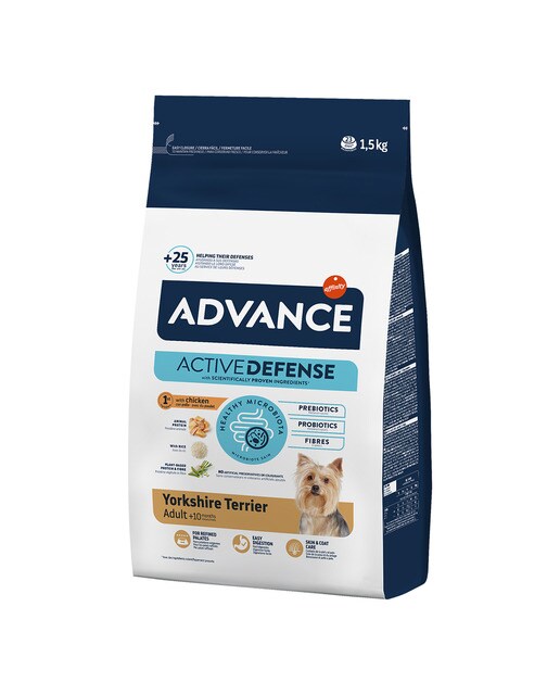 Advance - Pienso para perros adultos Yorkshire Terrier Advance pollo y arroz 1,5 kg