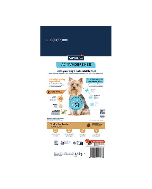 Imagen 4 de Pienso para perros adultos Yorkshire Terrier Advance pollo y arroz 1,5 kg