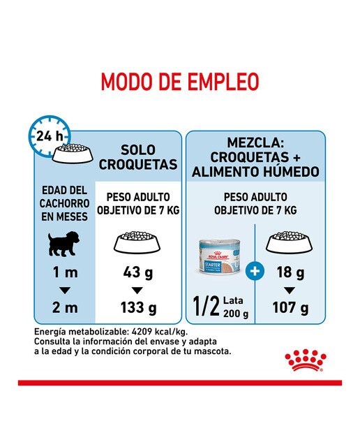 Pienso para hembras gestantes, lactantes y cachorros Mini Royal Canin Starter Mother & Babydog 4