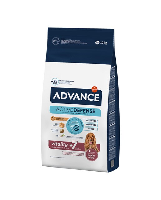 Advance - Pienso para perros sénior +7 años Advance Vitality Medium pollo y arroz