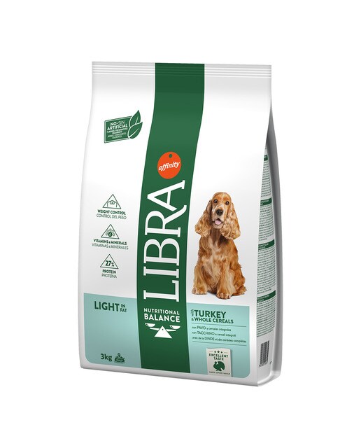 Libra - Pienso para perros adultos Libra Light pavo y cereales integrales