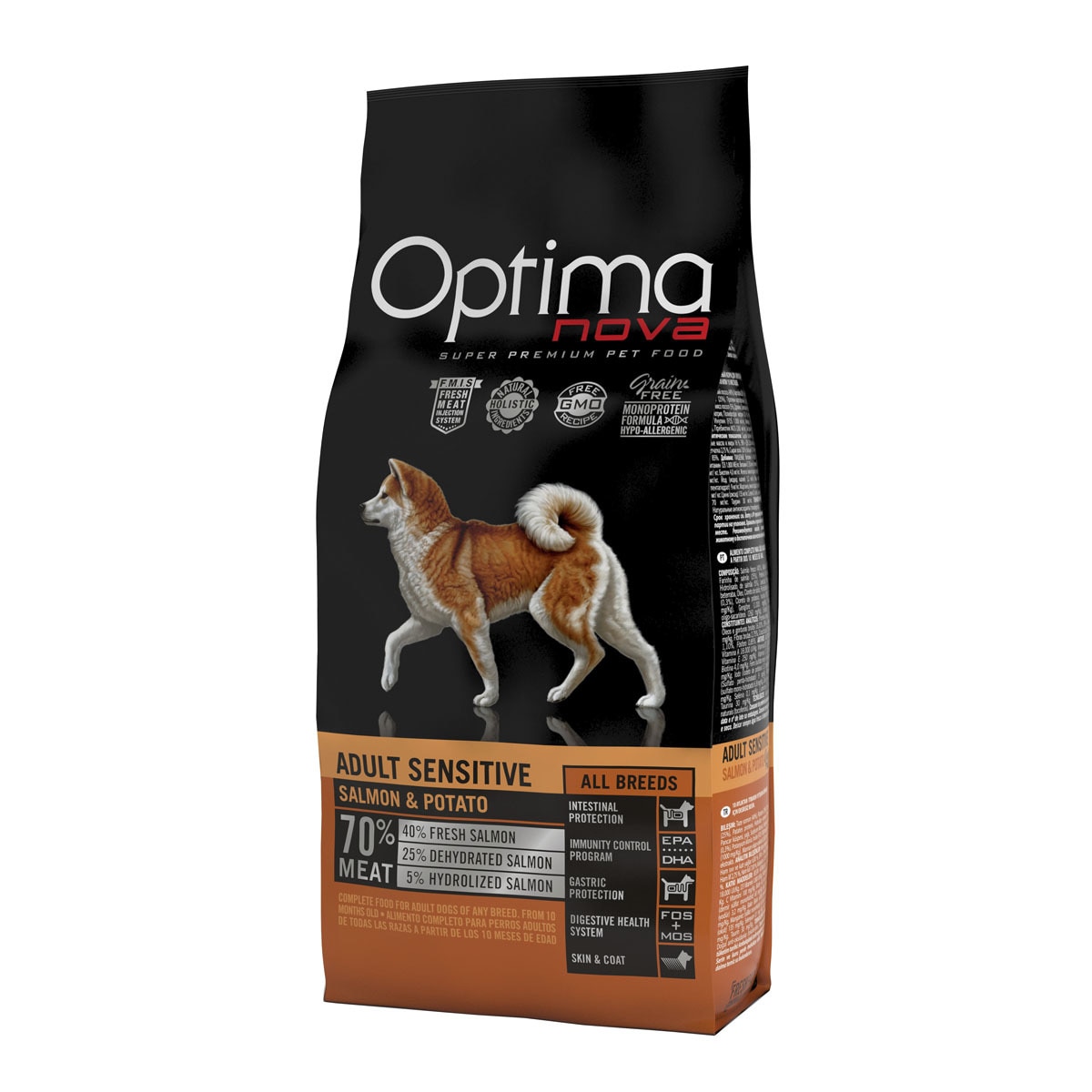 Optima Nova - Pienso para perros adultos Optima Nova Grain Free Sensitive salmón y patata