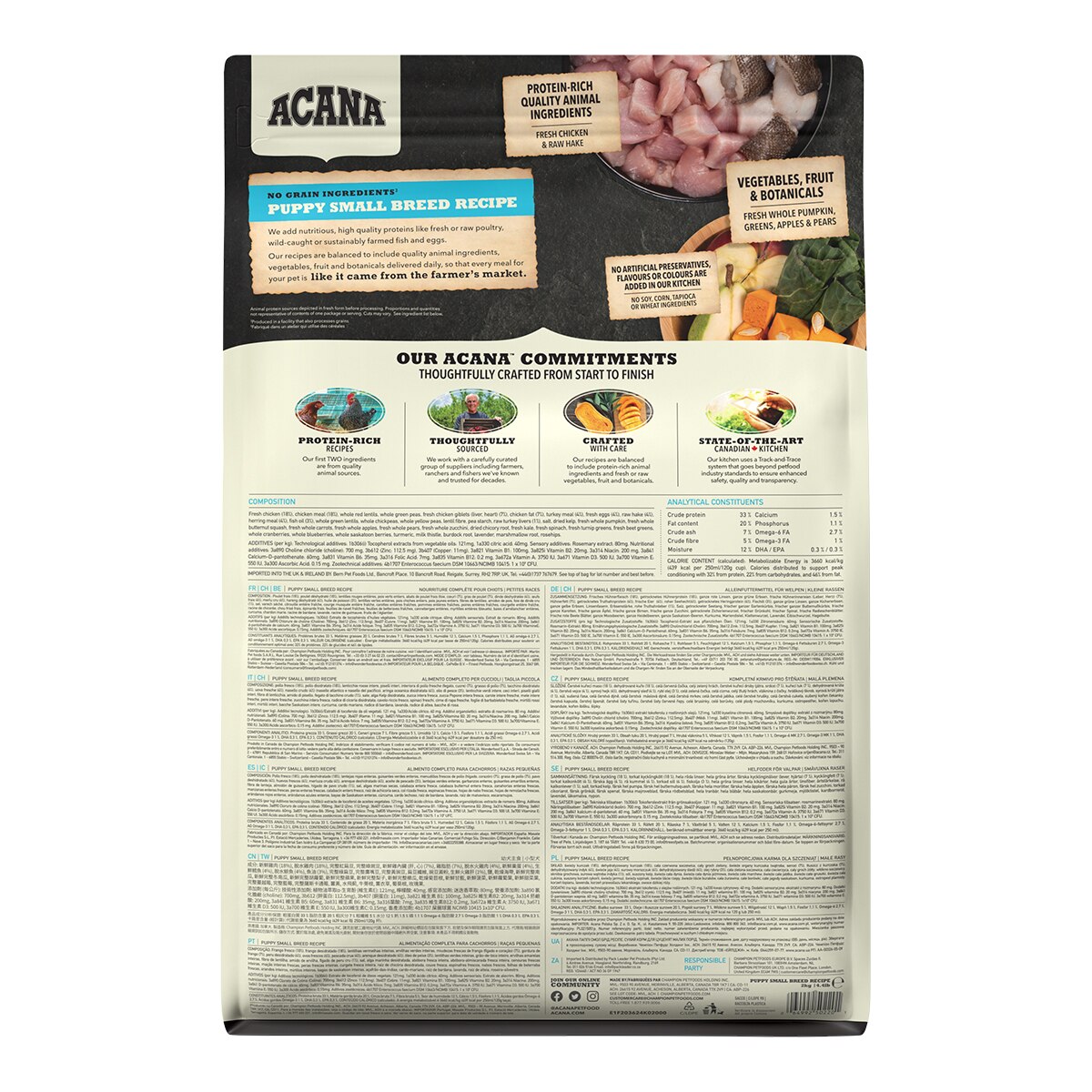 Pienso para perro Cachorro de raza Pequeña sabor pollo Acana 2 kg 2
